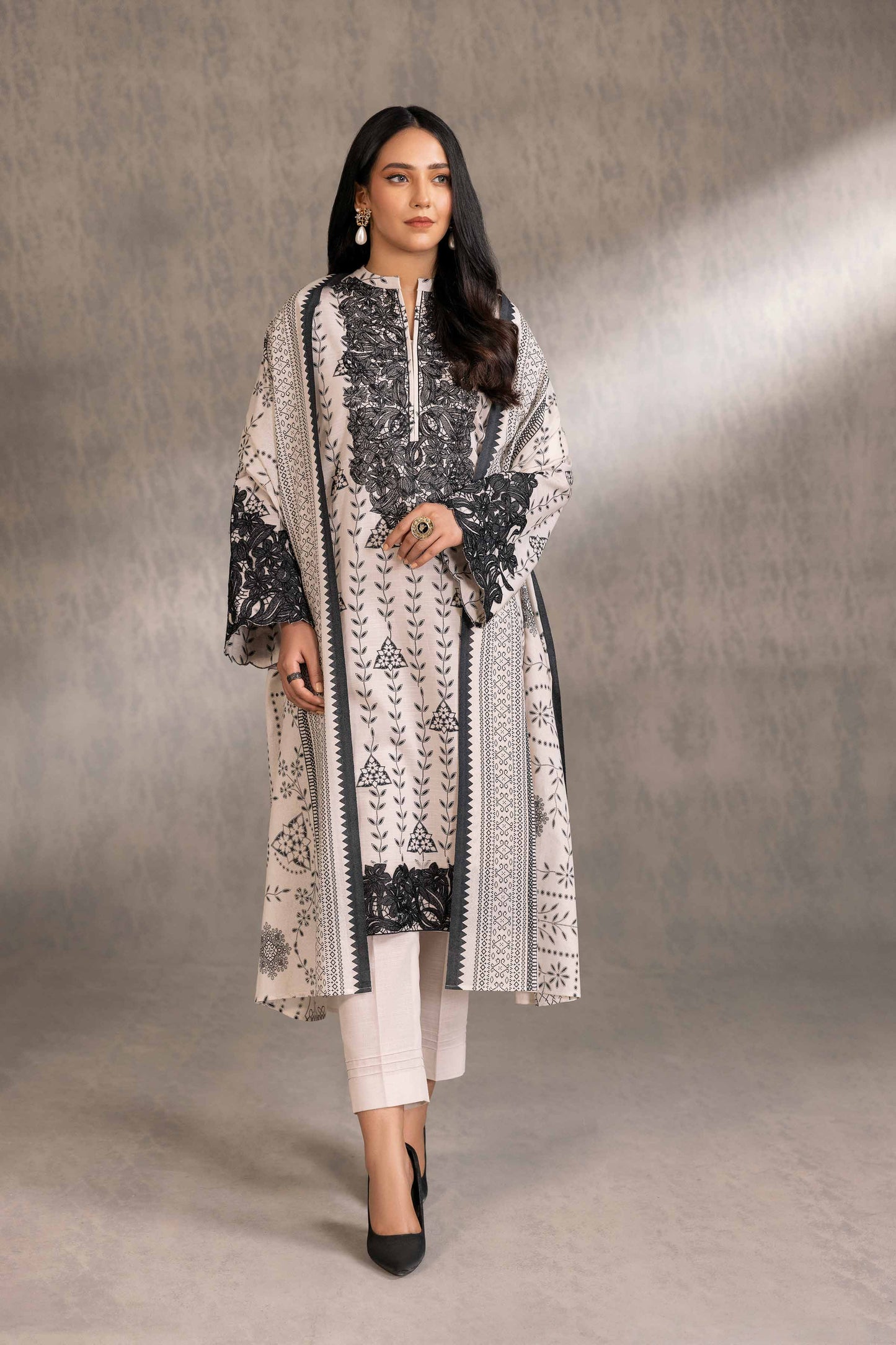 Nishat Linen - 3 Piece - Printed Embroidered Suit - 42303215