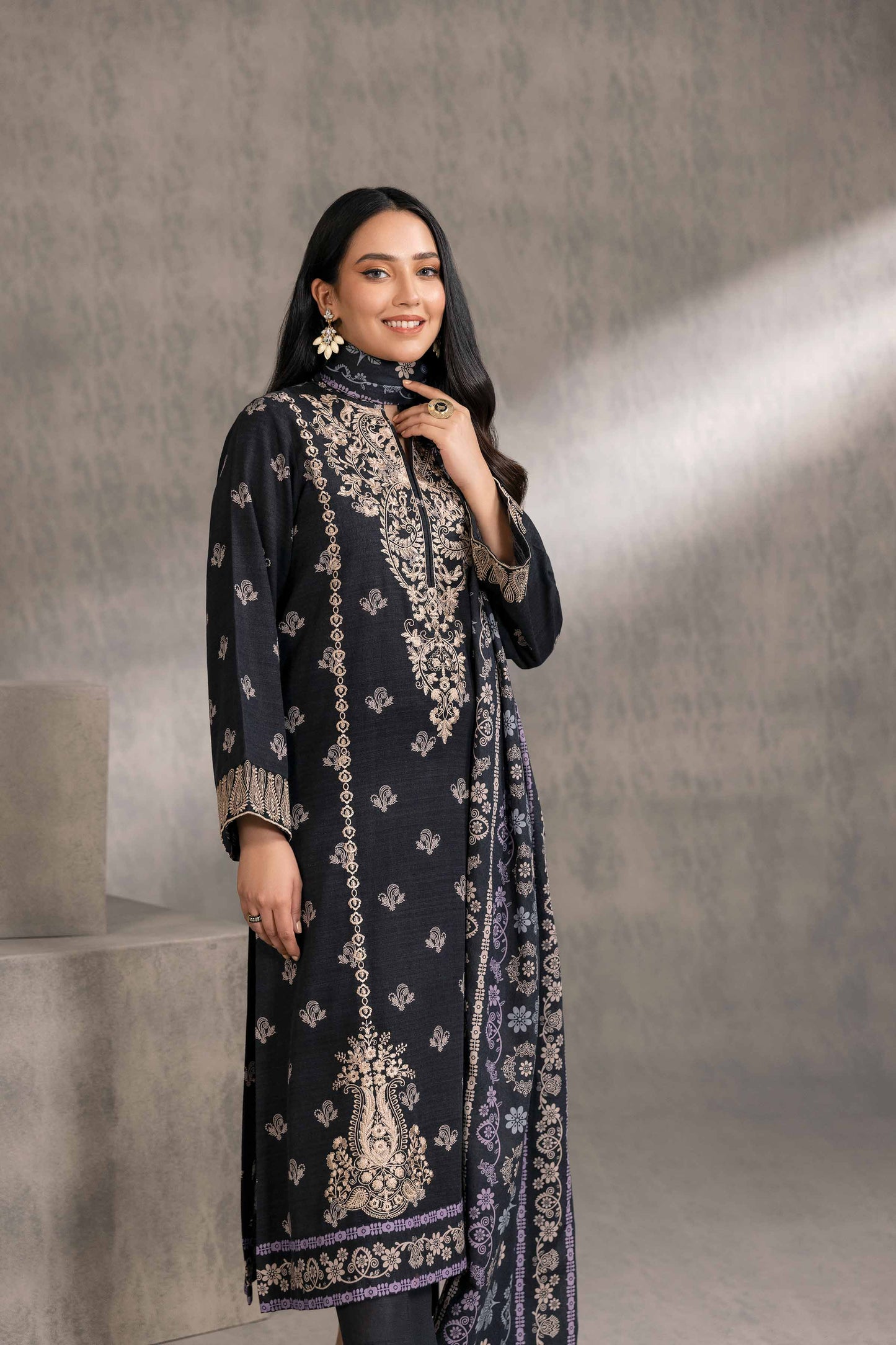 Nishat Linen - 3 Piece - Printed Embroidered Suit - 42303216