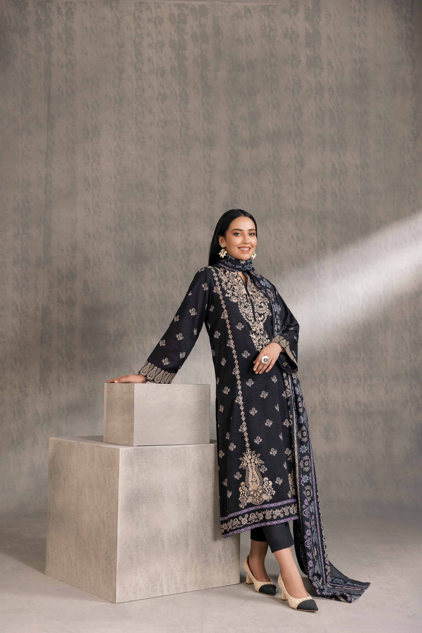 Nishat Linen - 3 Piece - Printed Embroidered Suit - 42303216