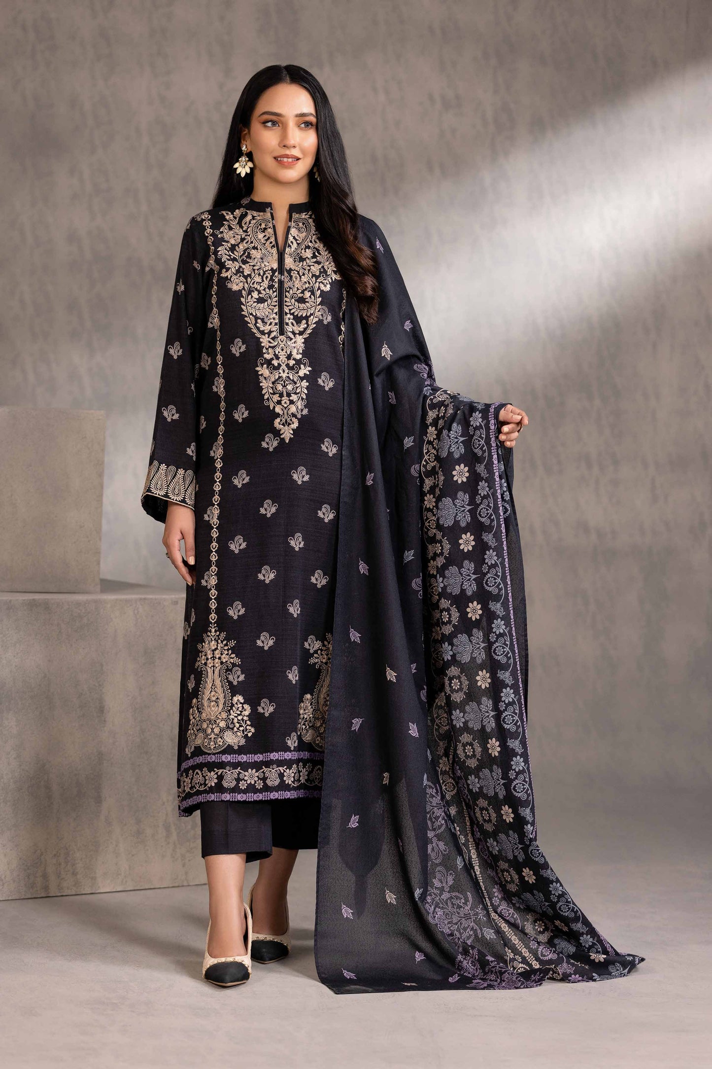 Nishat Linen - 3 Piece - Printed Embroidered Suit - 42303216