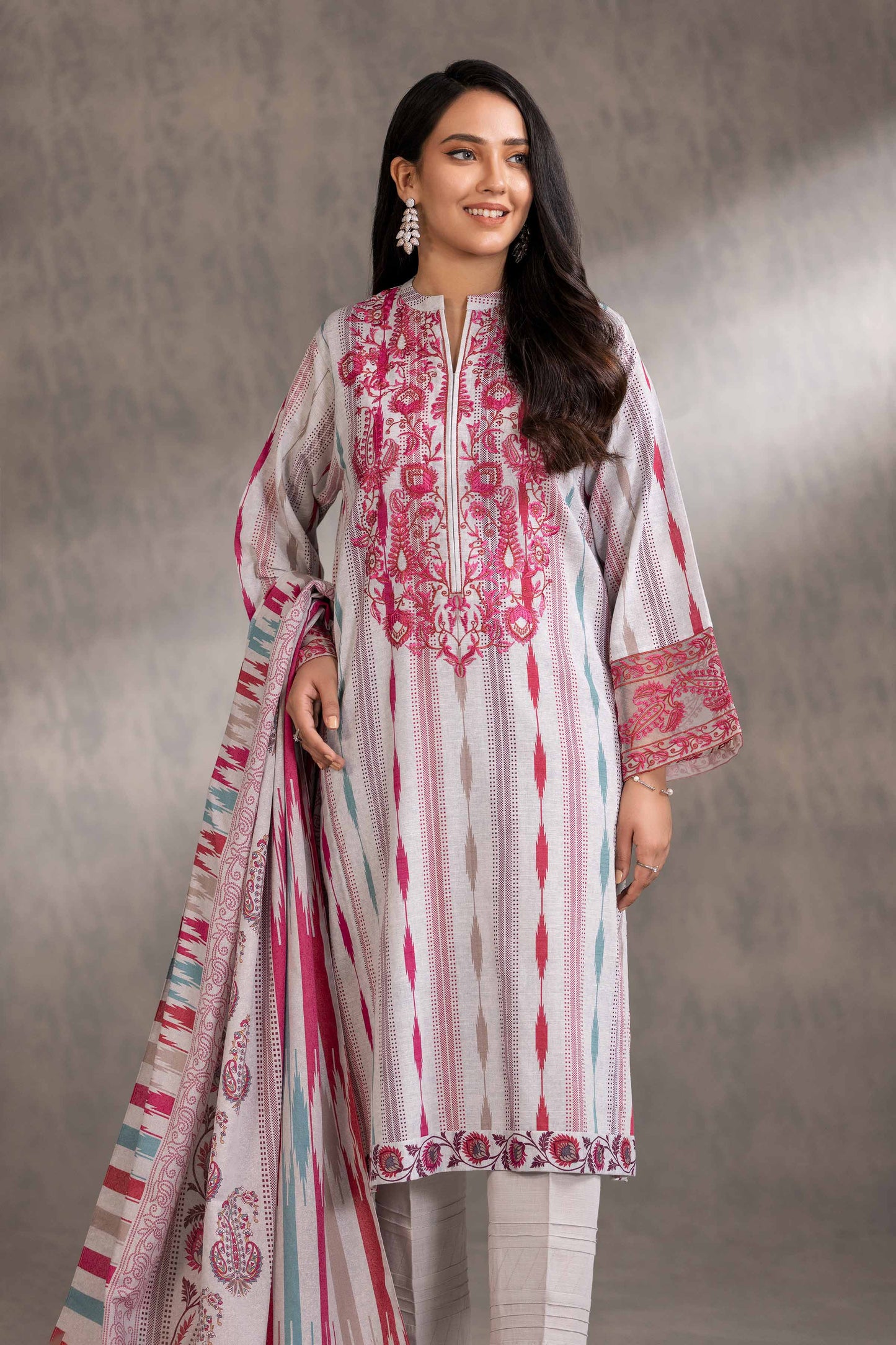 Nishat Linen - 3 Piece - Printed Embroidered Suit - 42303217