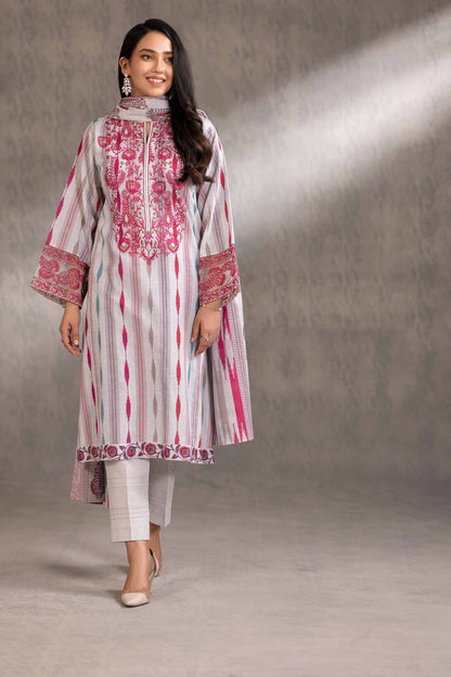 Nishat Linen - 3 Piece - Printed Embroidered Suit - 42303217