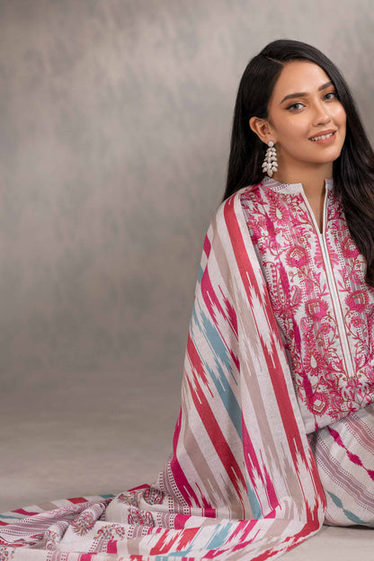 Nishat Linen - 3 Piece - Printed Embroidered Suit - 42303217