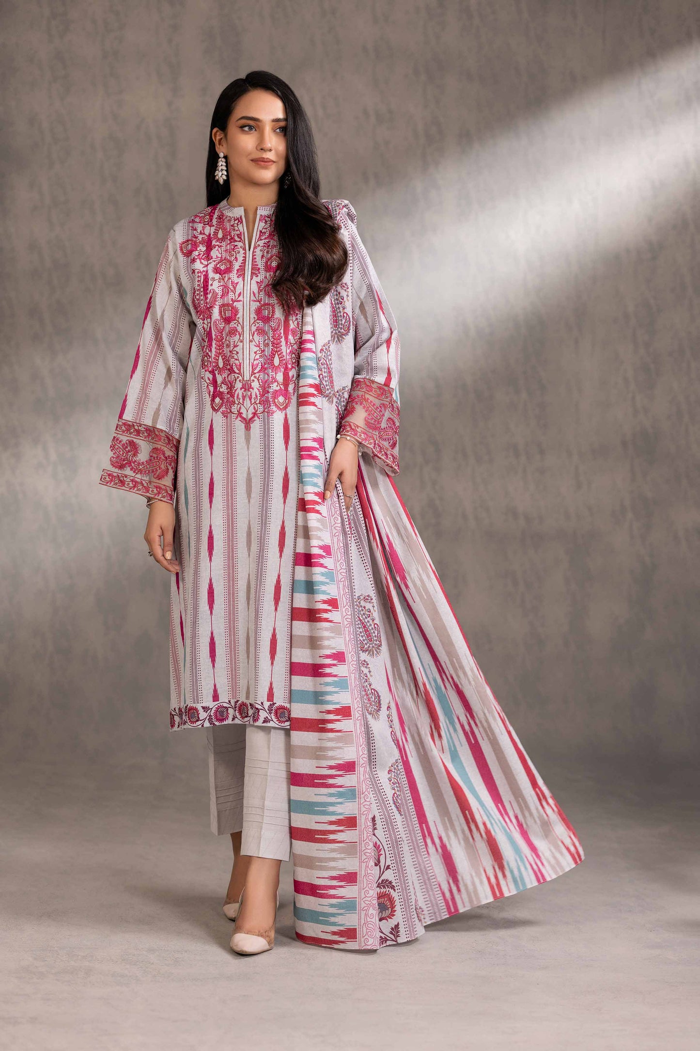 Nishat Linen - 3 Piece - Printed Embroidered Suit - 42303217