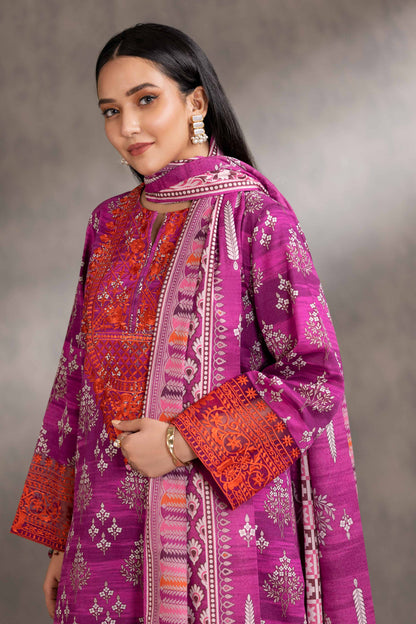 Nishat Linen - 3 Piece - Printed Embroidered Suit - 42303218