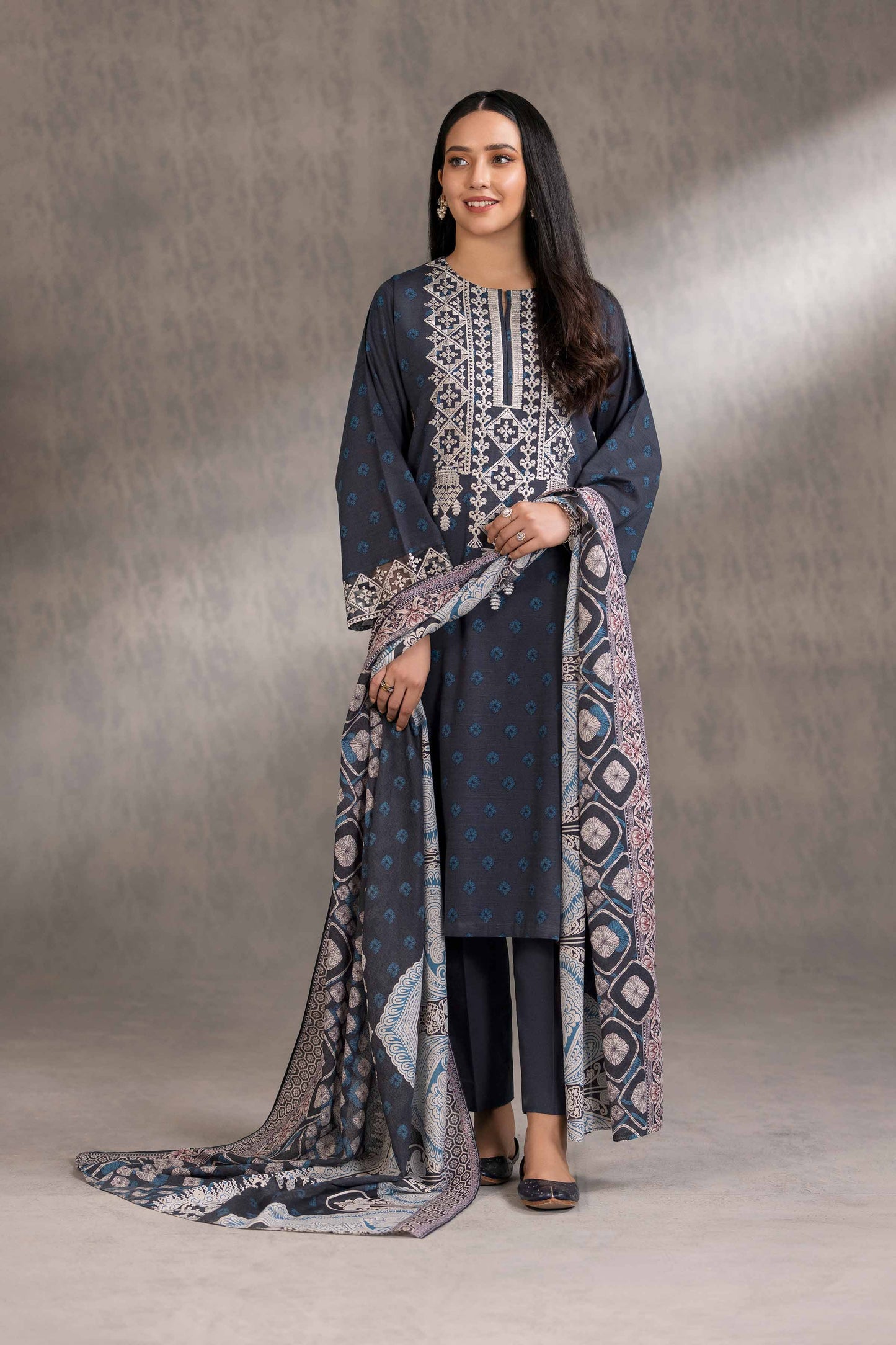 Nishat Linen - 3 Piece - Printed Embroidered Suit - 42303220