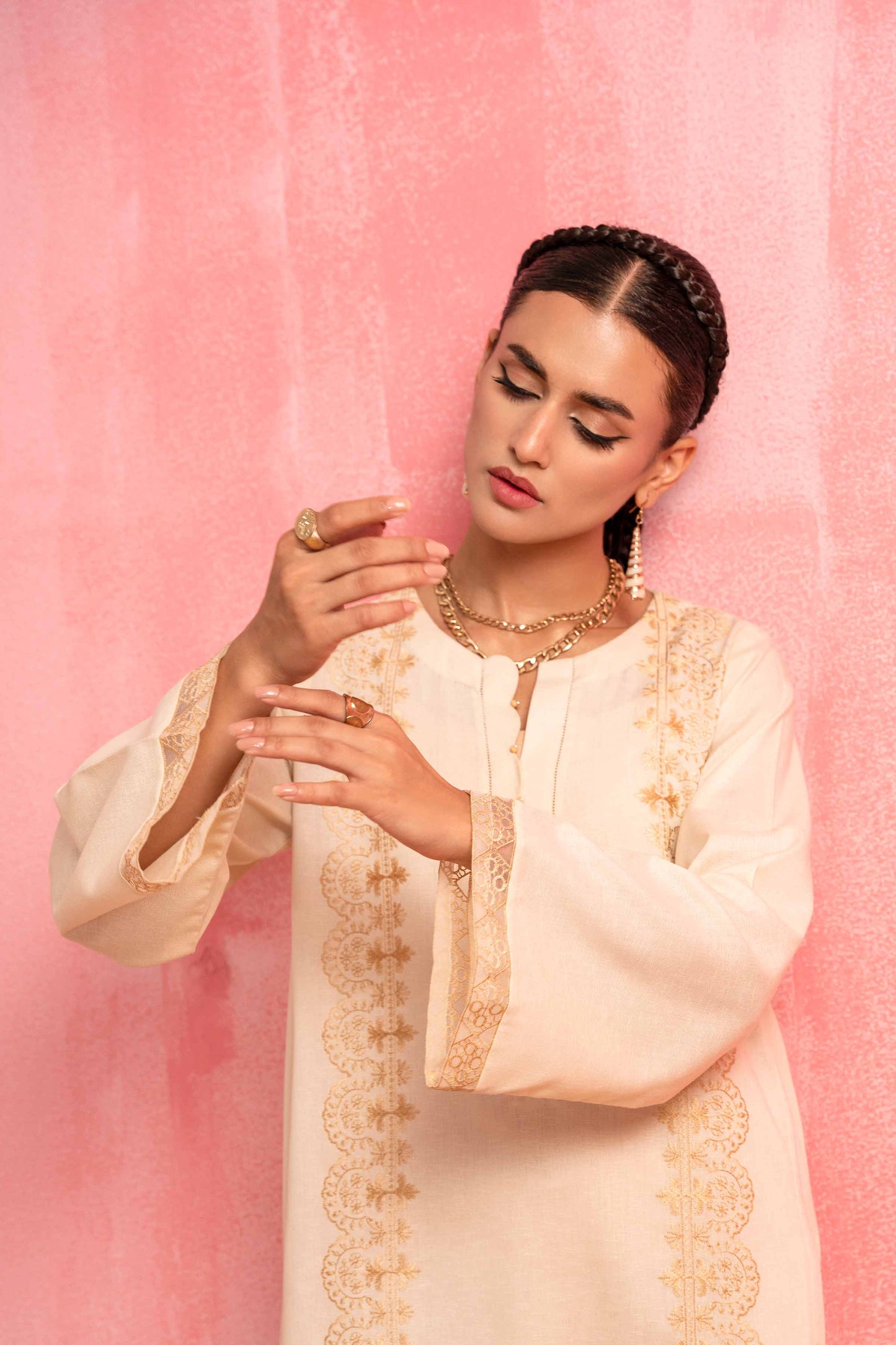 Nishat Linen - 2 Piece - Dyed Embroidered Suit - 42303242