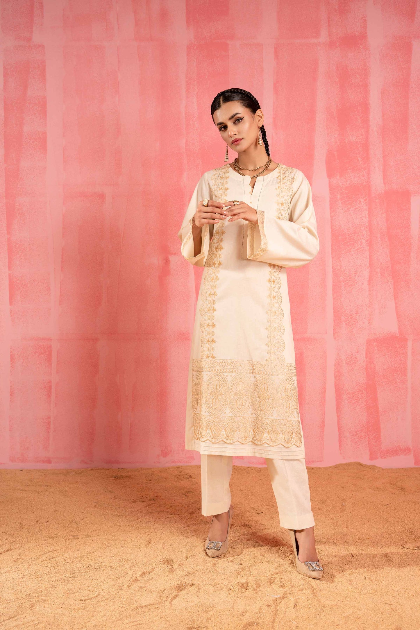 Nishat Linen - 2 Piece - Dyed Embroidered Suit - 42303242