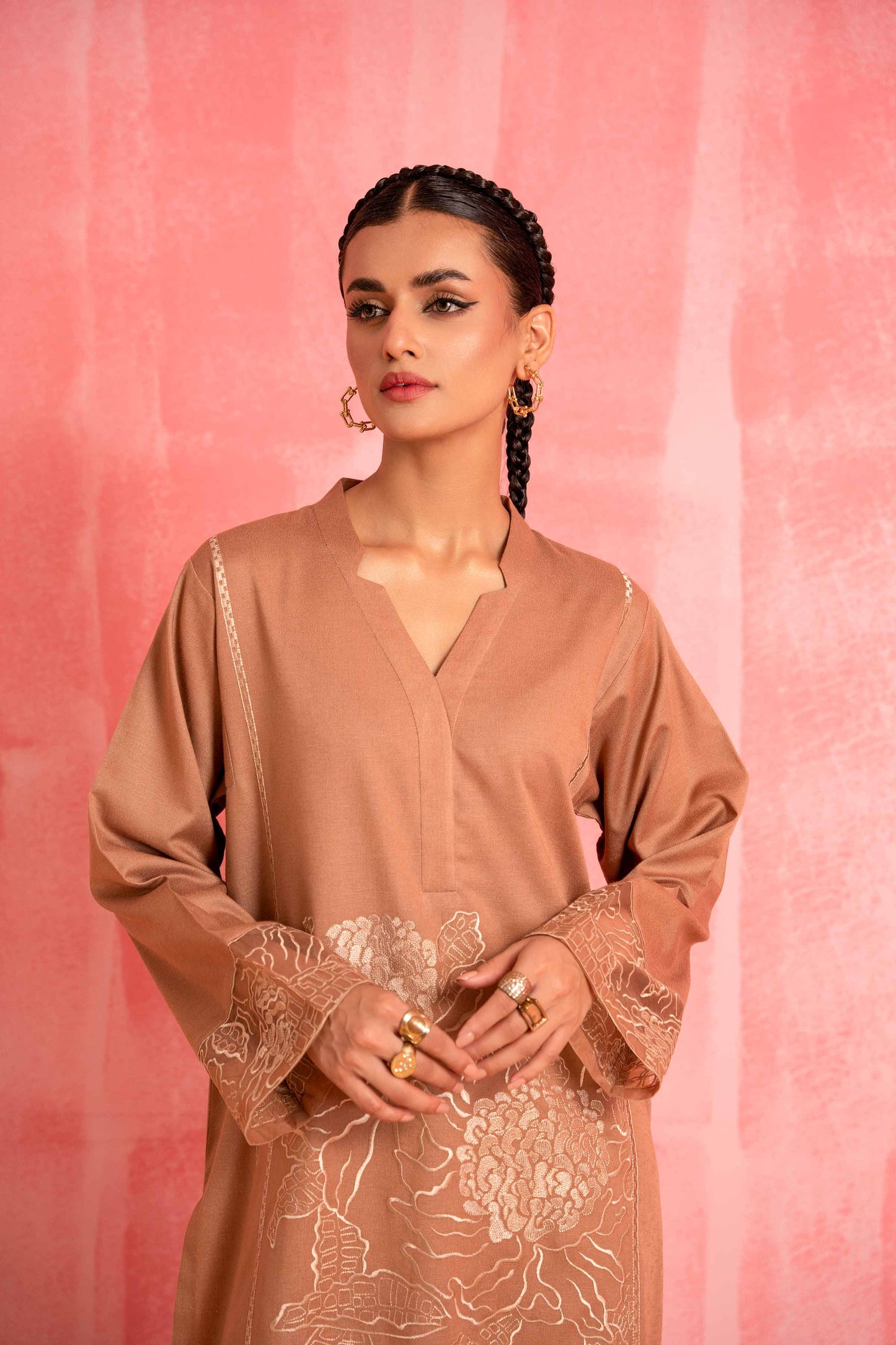 Nishat Linen - 2 Piece - Dyed Embroidered Suit - 42303244