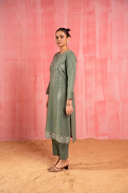 Nishat Linen - 2 Piece - Dyed Embroidered Suit - 42303245