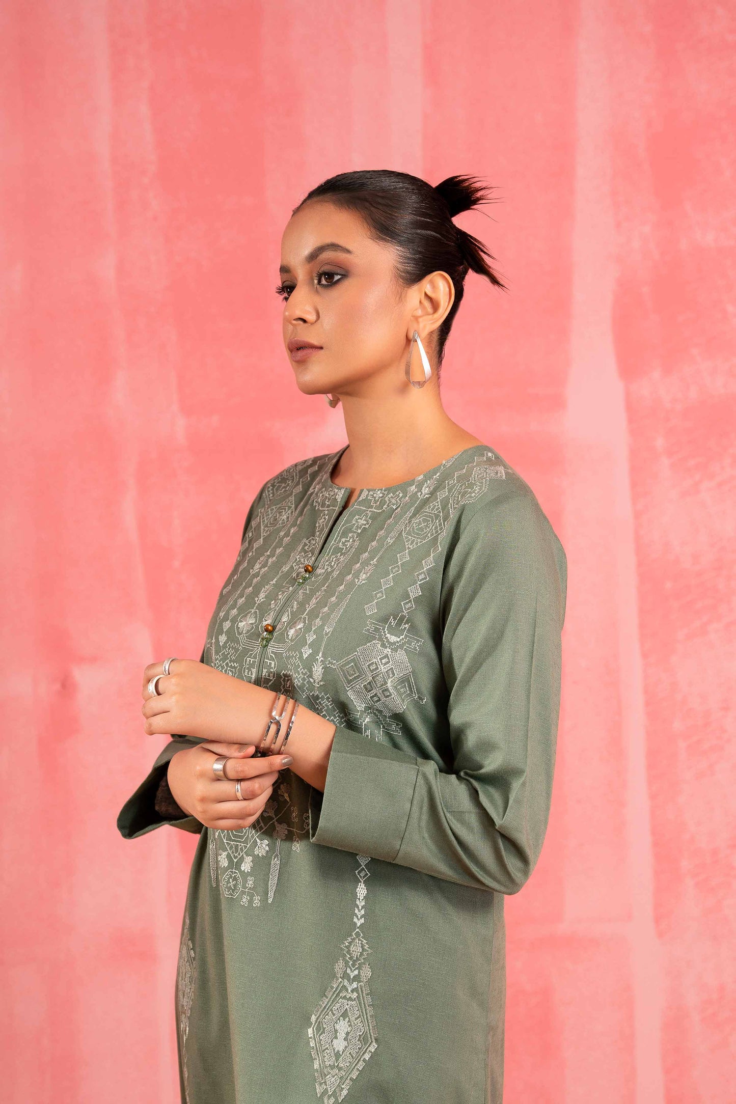 Nishat Linen - 2 Piece - Dyed Embroidered Suit - 42303245