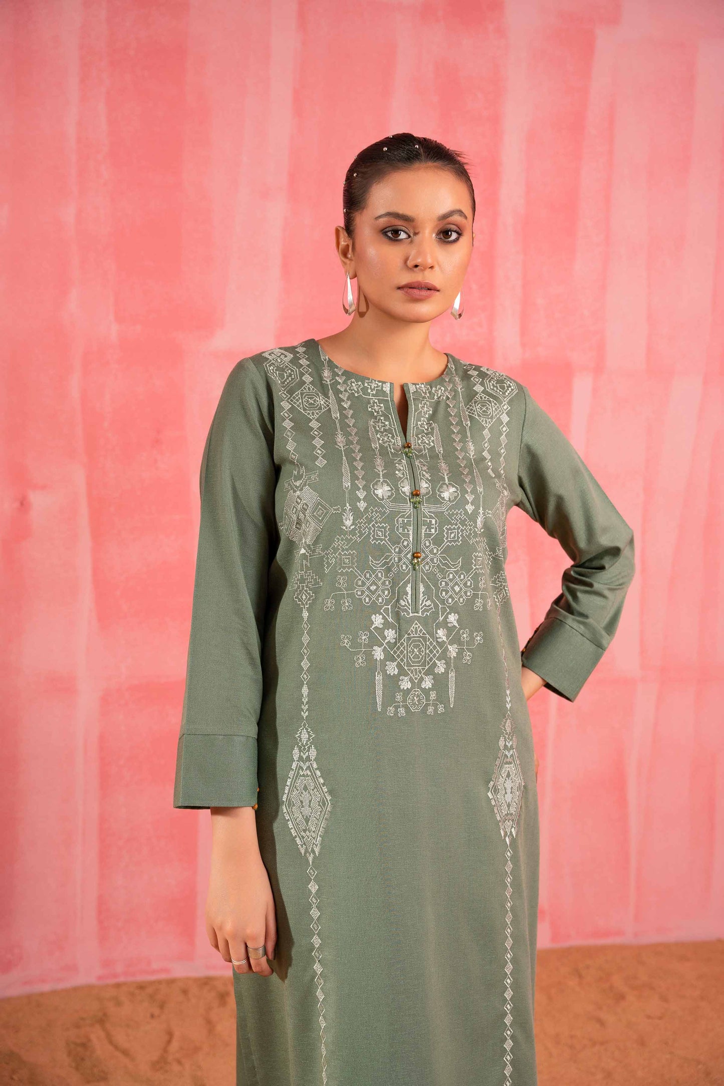 Nishat Linen - 2 Piece - Dyed Embroidered Suit - 42303245