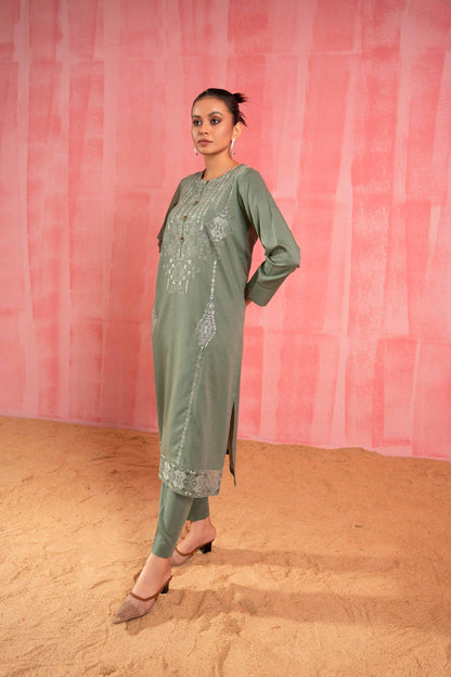 Nishat Linen - 2 Piece - Dyed Embroidered Suit - 42303245