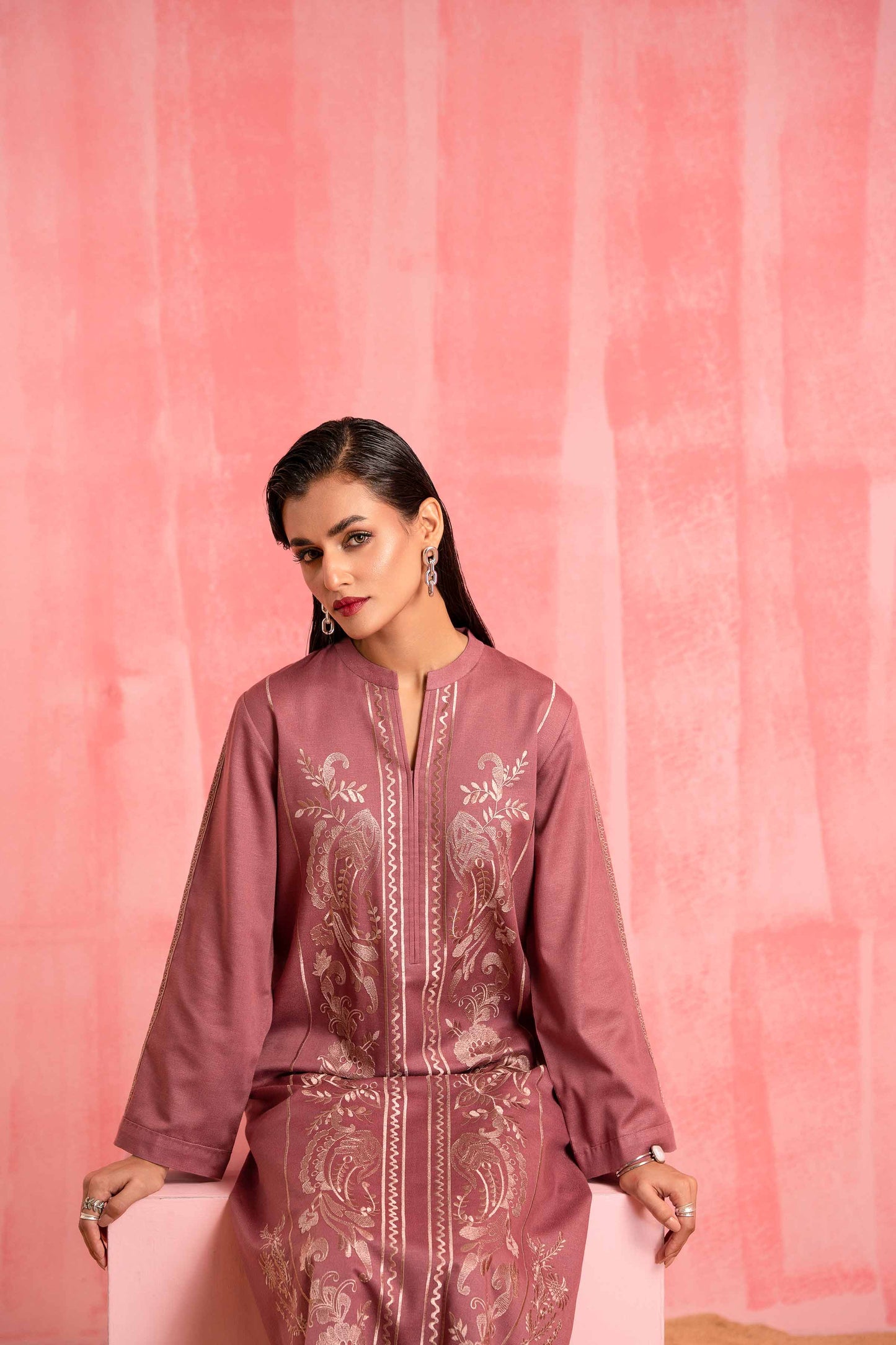 Nishat Linen - 2 Piece - Dyed Embroidered Suit - 42303246