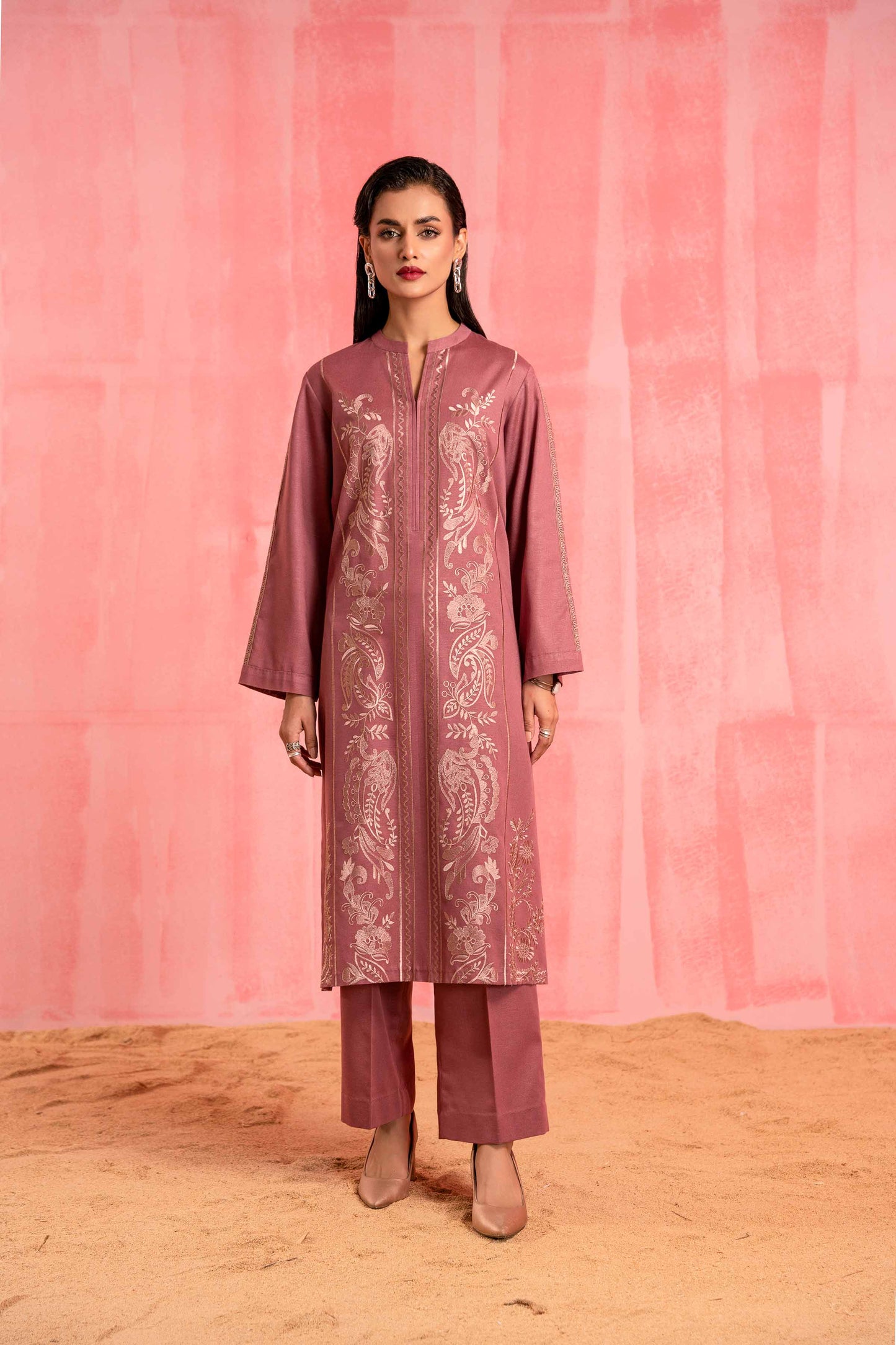 Nishat Linen - 2 Piece - Dyed Embroidered Suit - 42303246