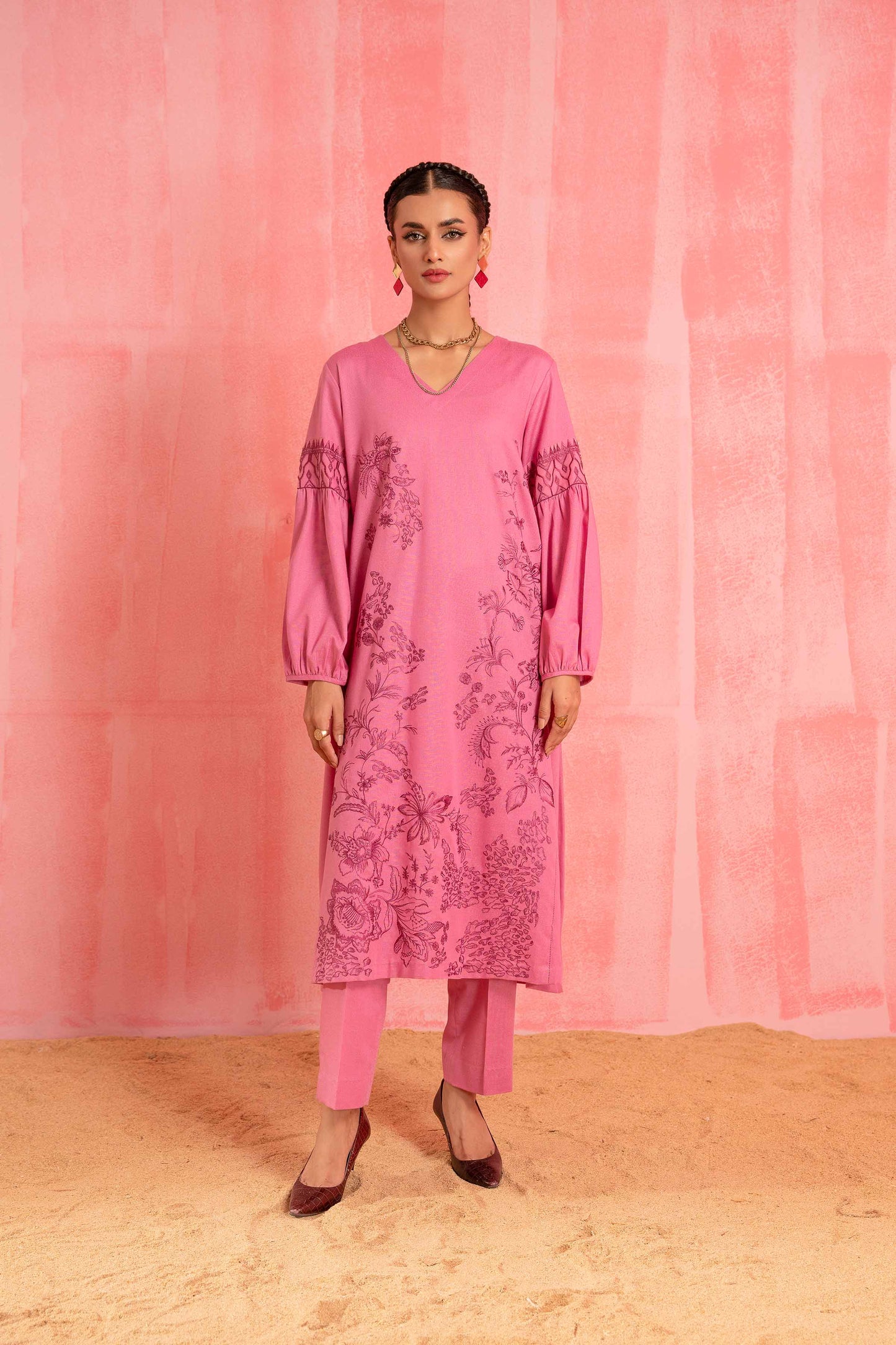 Nishat Linen - 2 Piece - Dyed Embroidered Suit - 42303248