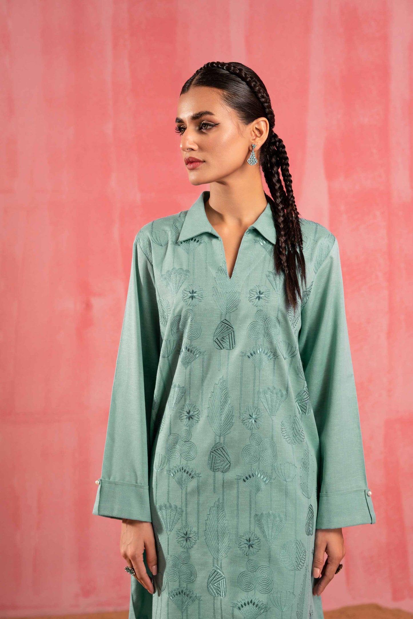 Nishat Linen - 2 Piece - Dyed Embroidered Suit - 42303250