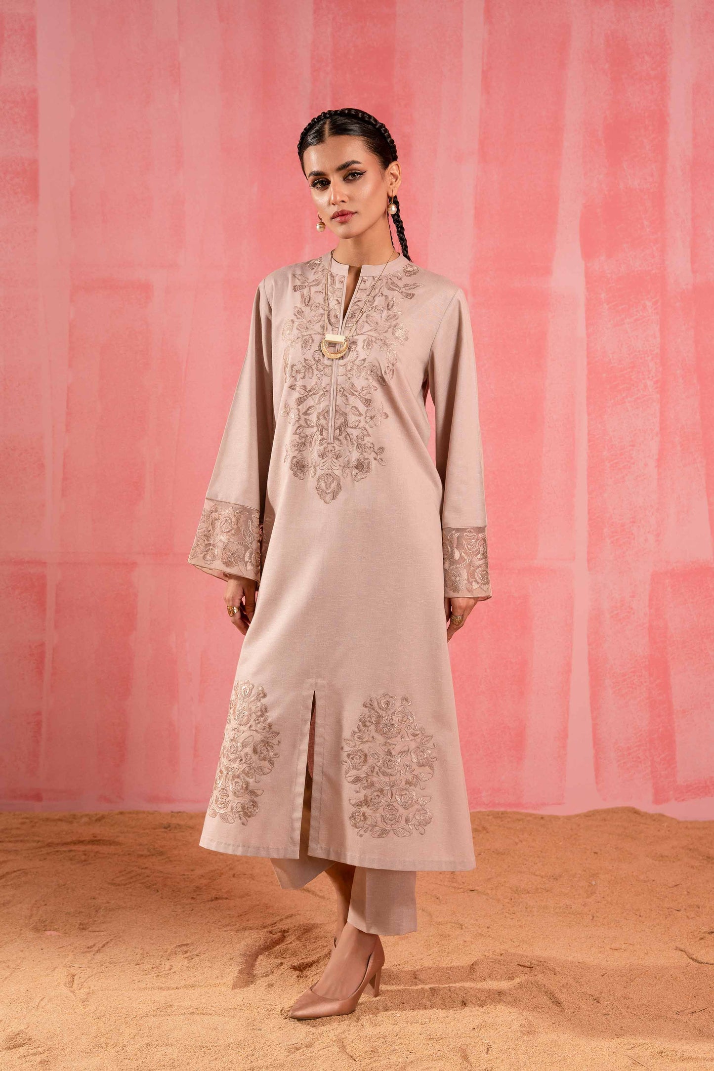 Nishat Linen - 2 Piece - Dyed Embroidered Suit - 42303253