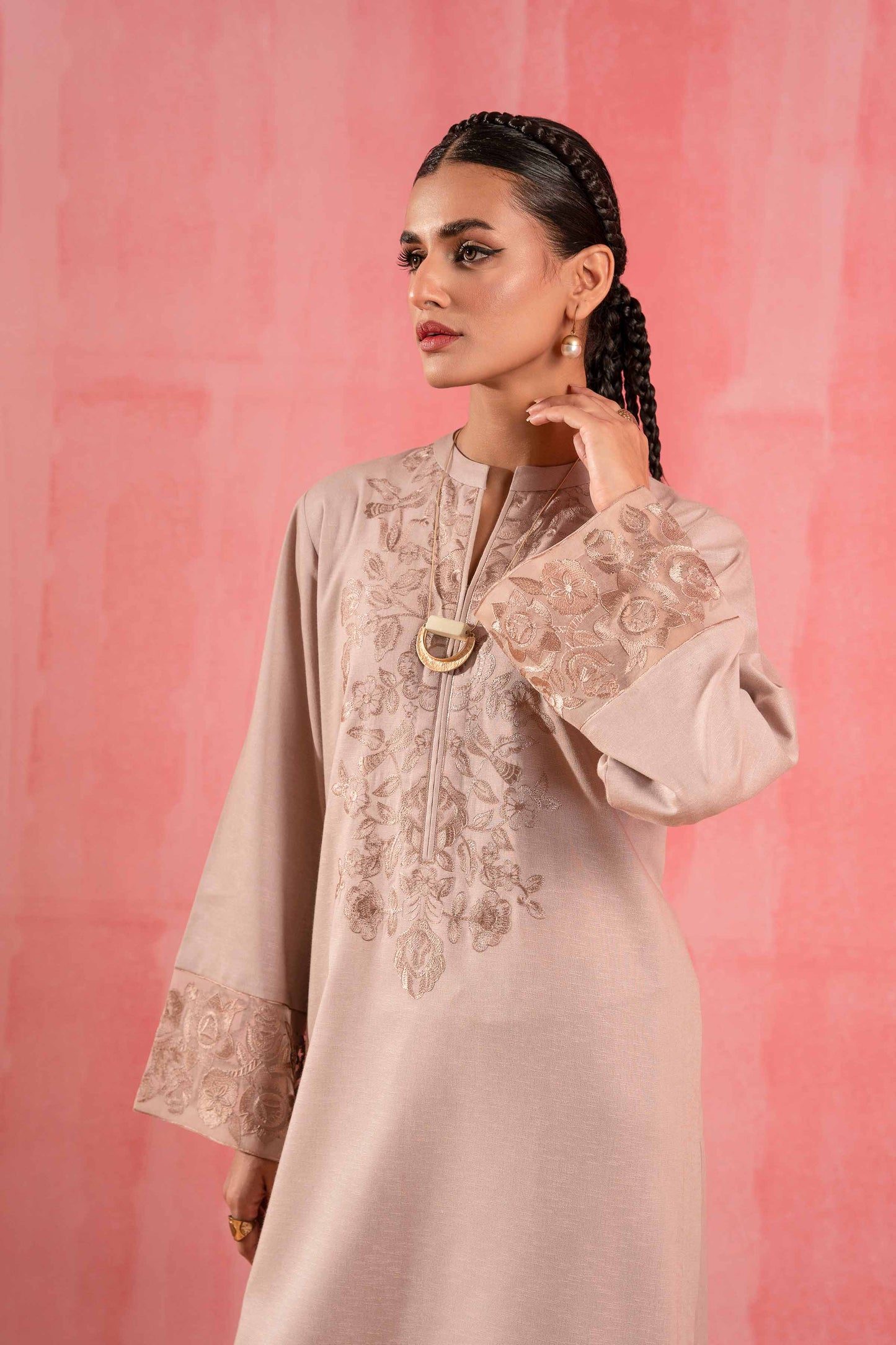 Nishat Linen - 2 Piece - Dyed Embroidered Suit - 42303253