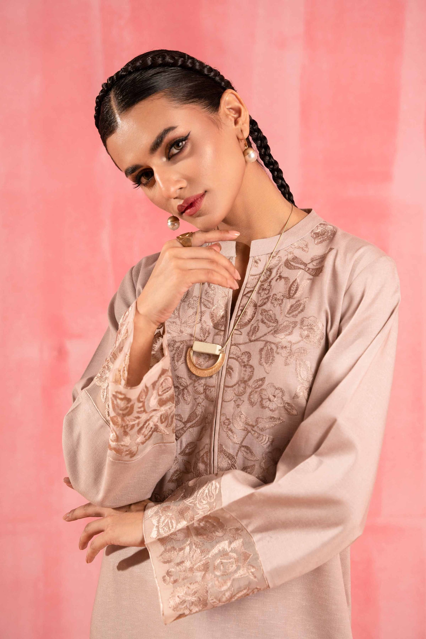 Nishat Linen - 2 Piece - Dyed Embroidered Suit - 42303253