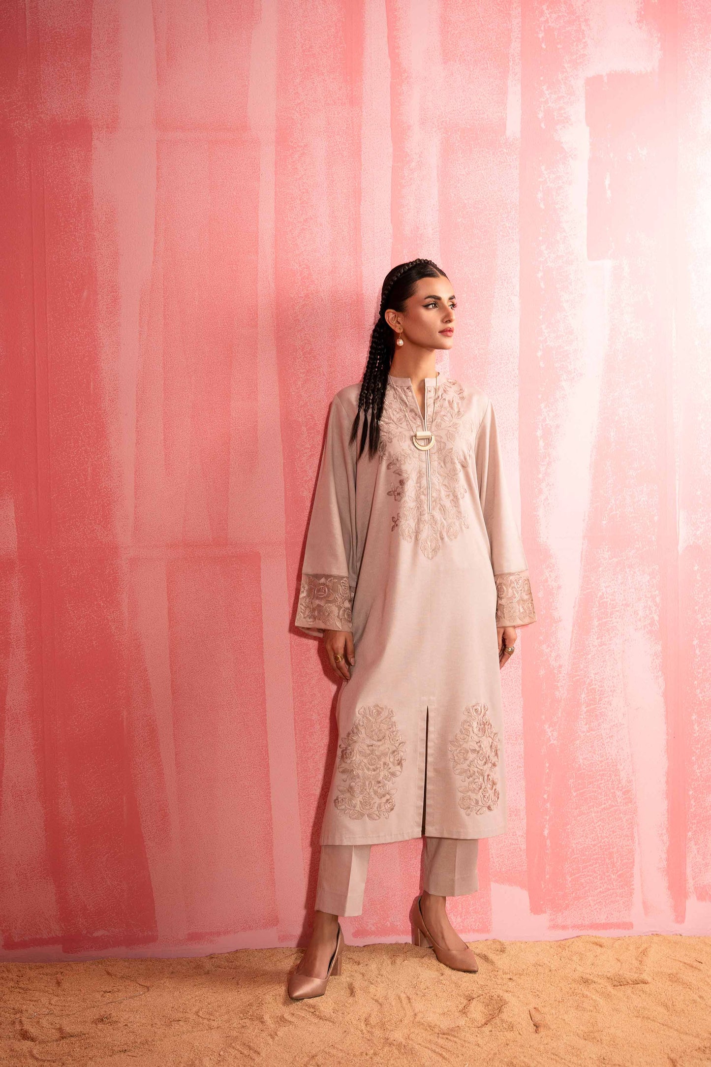 Nishat Linen - 2 Piece - Dyed Embroidered Suit - 42303253