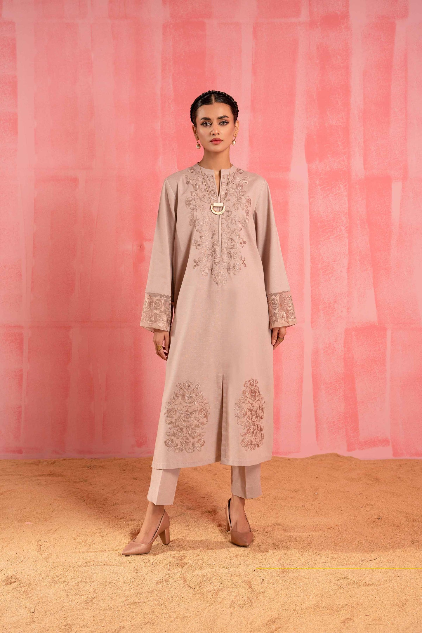 Nishat Linen - 2 Piece - Dyed Embroidered Suit - 42303253