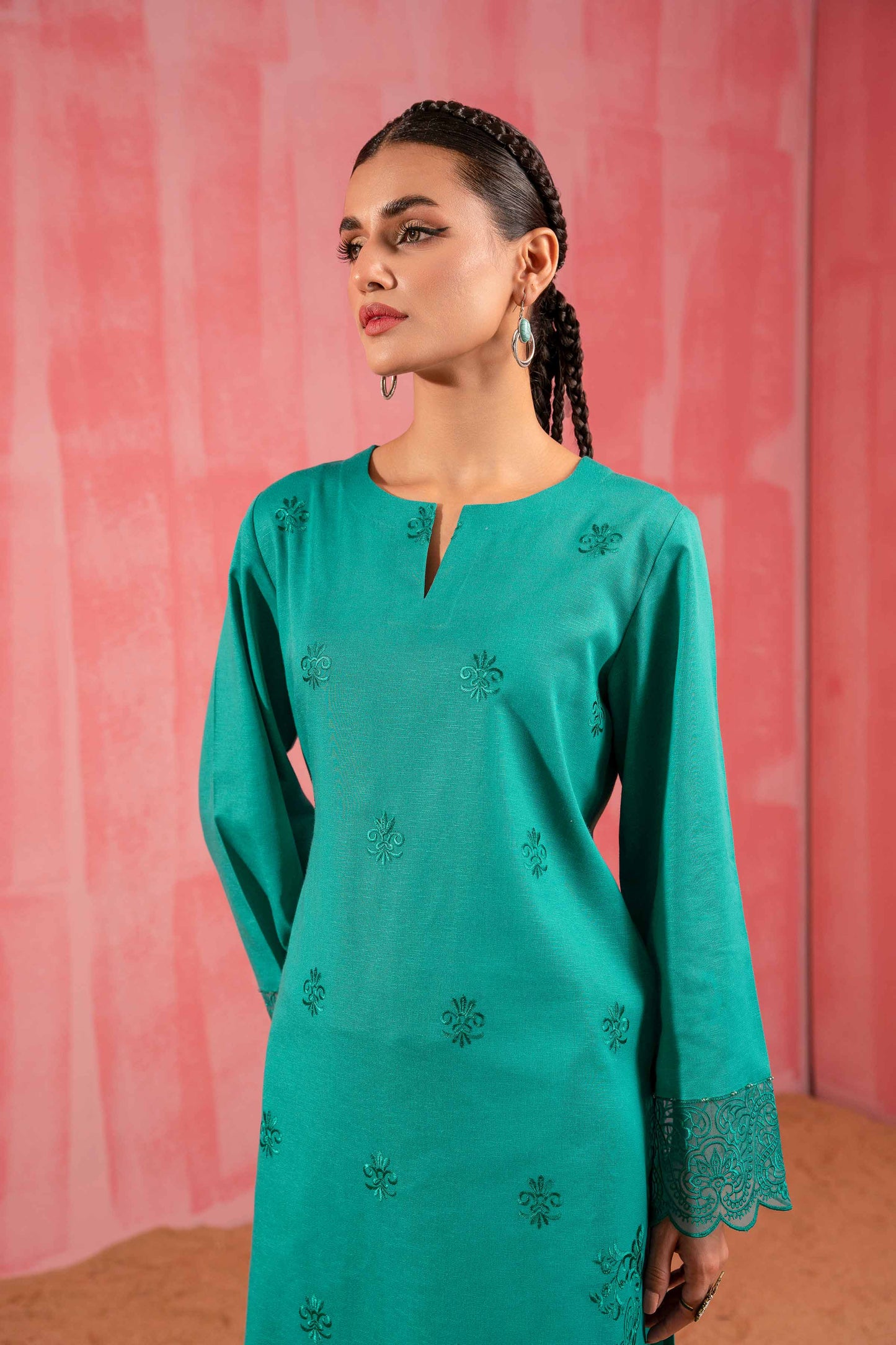 Nishat Linen - 2 Piece - Dyed Embroidered Suit - 42303258