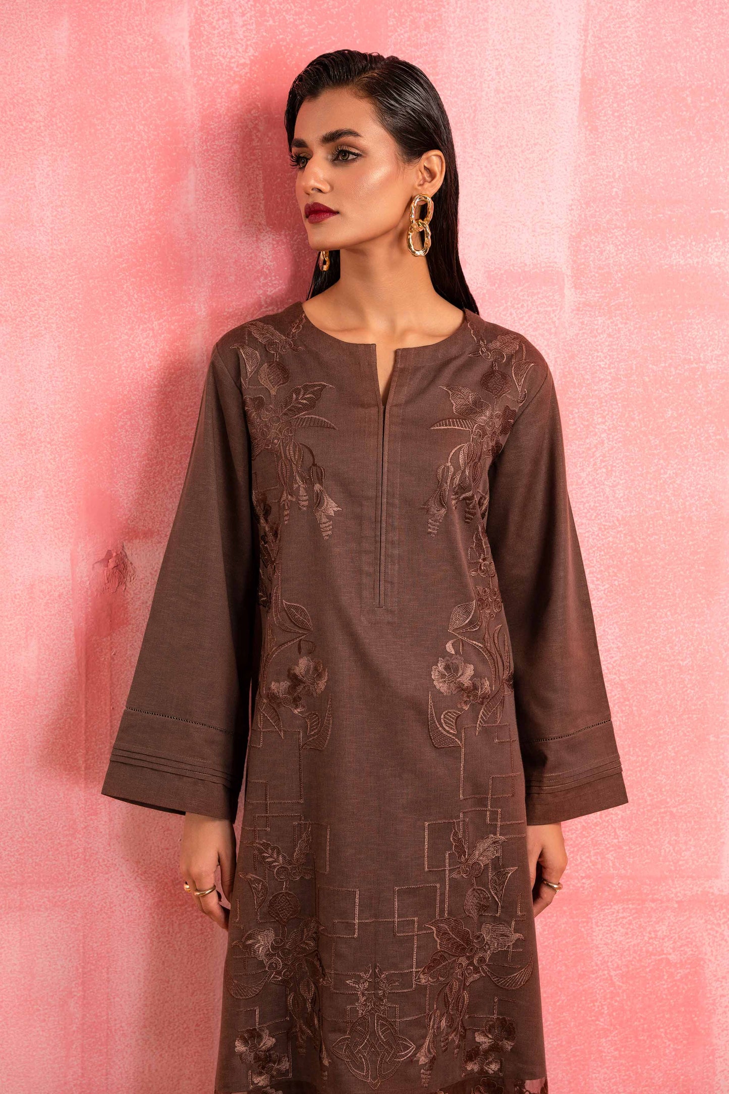 Nishat Linen - 2 Piece - Dyed Embroidered Suit - 42303259