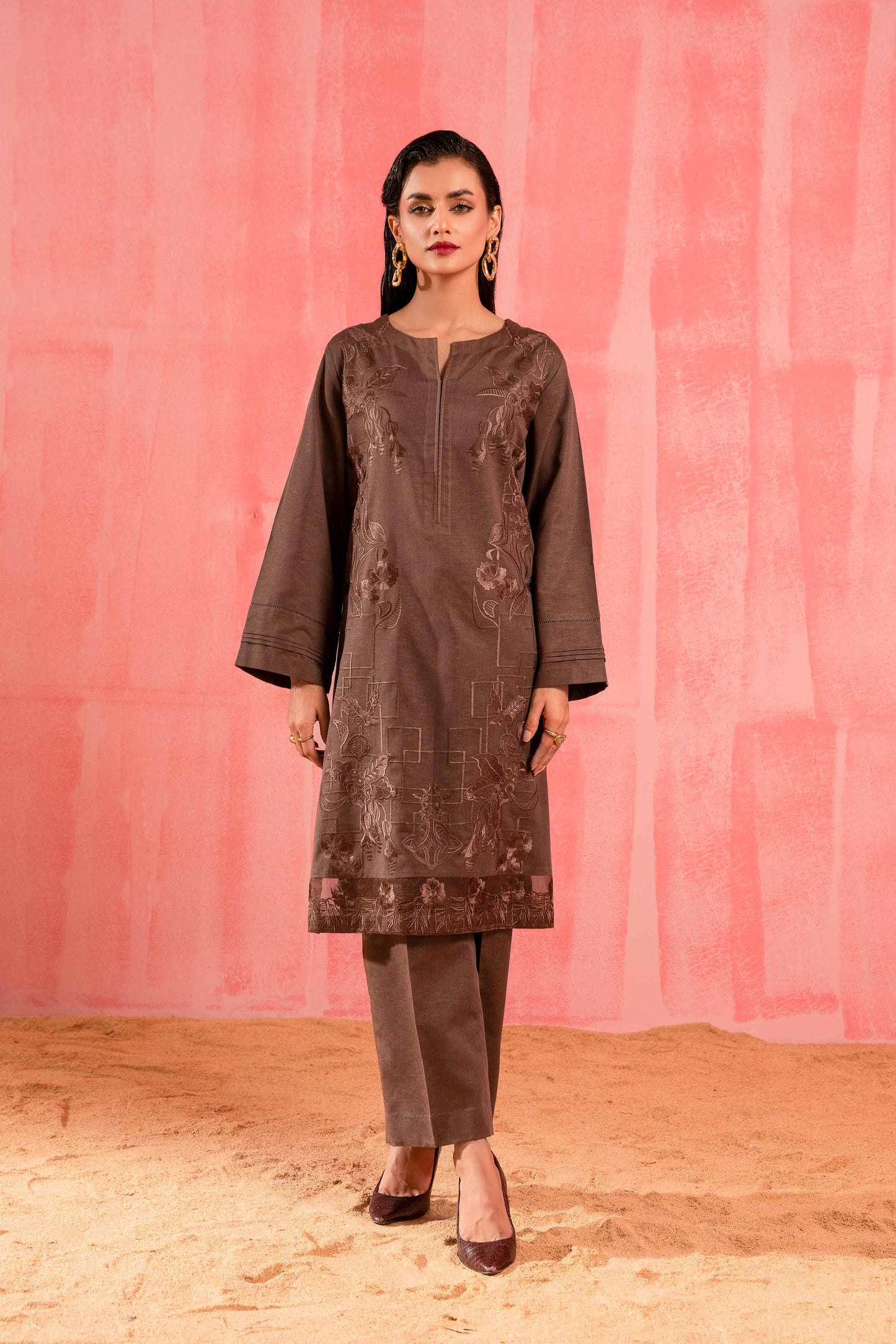 Nishat Linen - 2 Piece - Dyed Embroidered Suit - 42303259