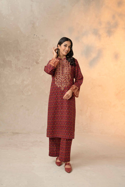 Nishat Linen - 2 Piece - Printed Embroidered Suit - 42303312