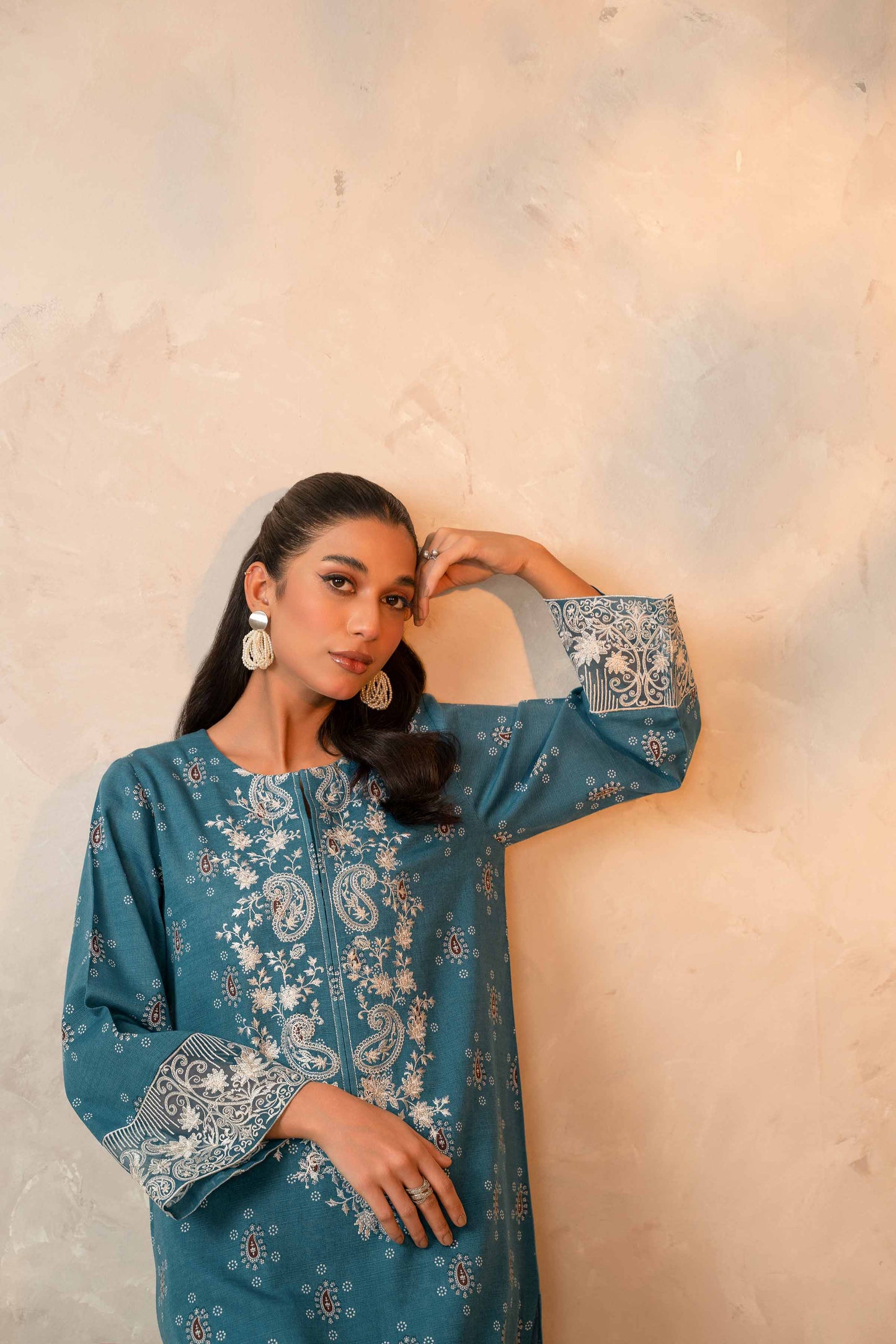 Nishat Linen - 2 Piece - Printed Embroidered Suit - 42303313