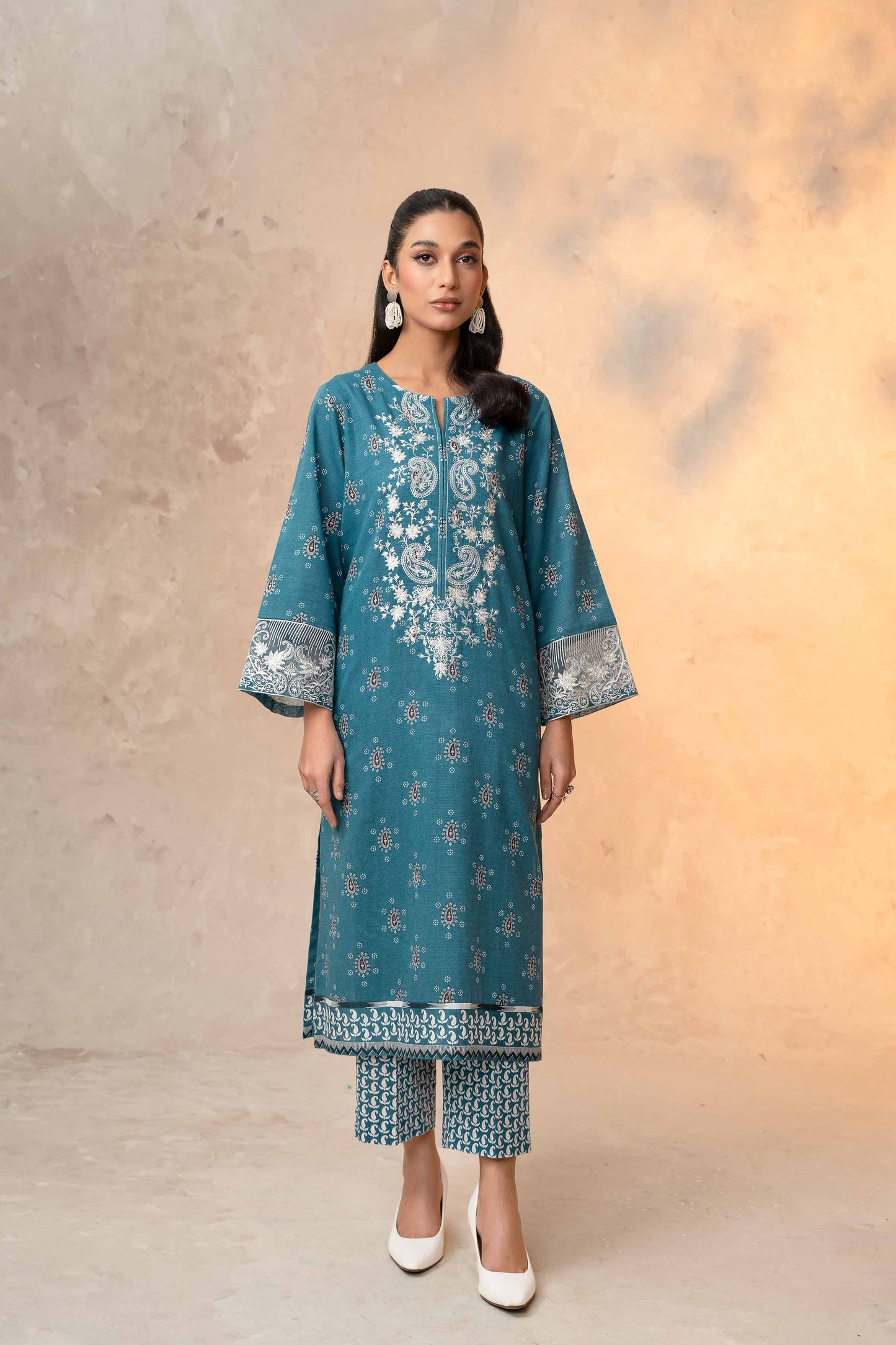 Nishat Linen - 2 Piece - Printed Embroidered Suit - 42303313