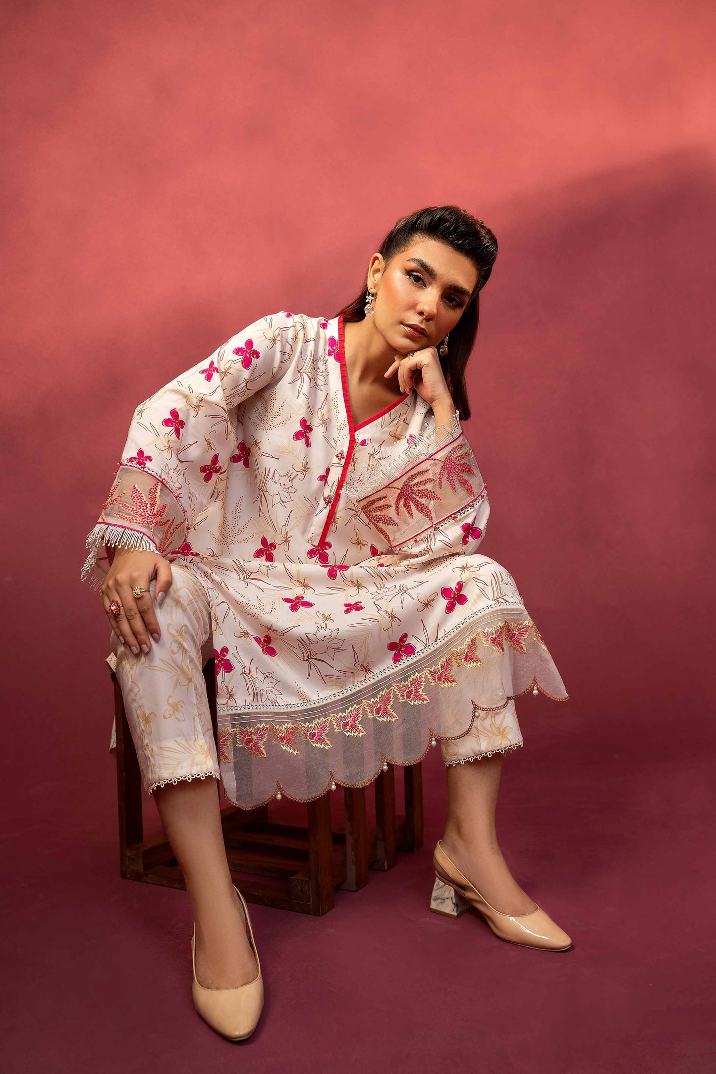 Nishat Linen - 2 Piece - Printed Embroidered Suit - 42303346