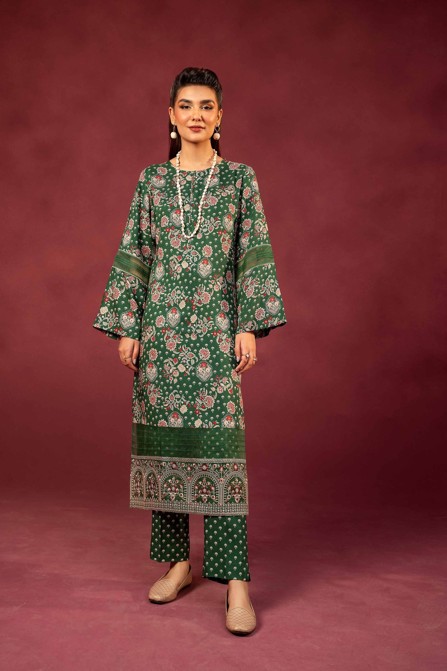 Nishat Linen - 2 Piece - Printed Embroidered Suit - 42303355