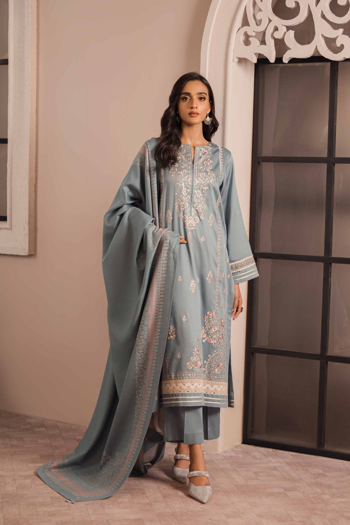 Nishat Linen - 3 Piece - Embroidered Suit - 42303377