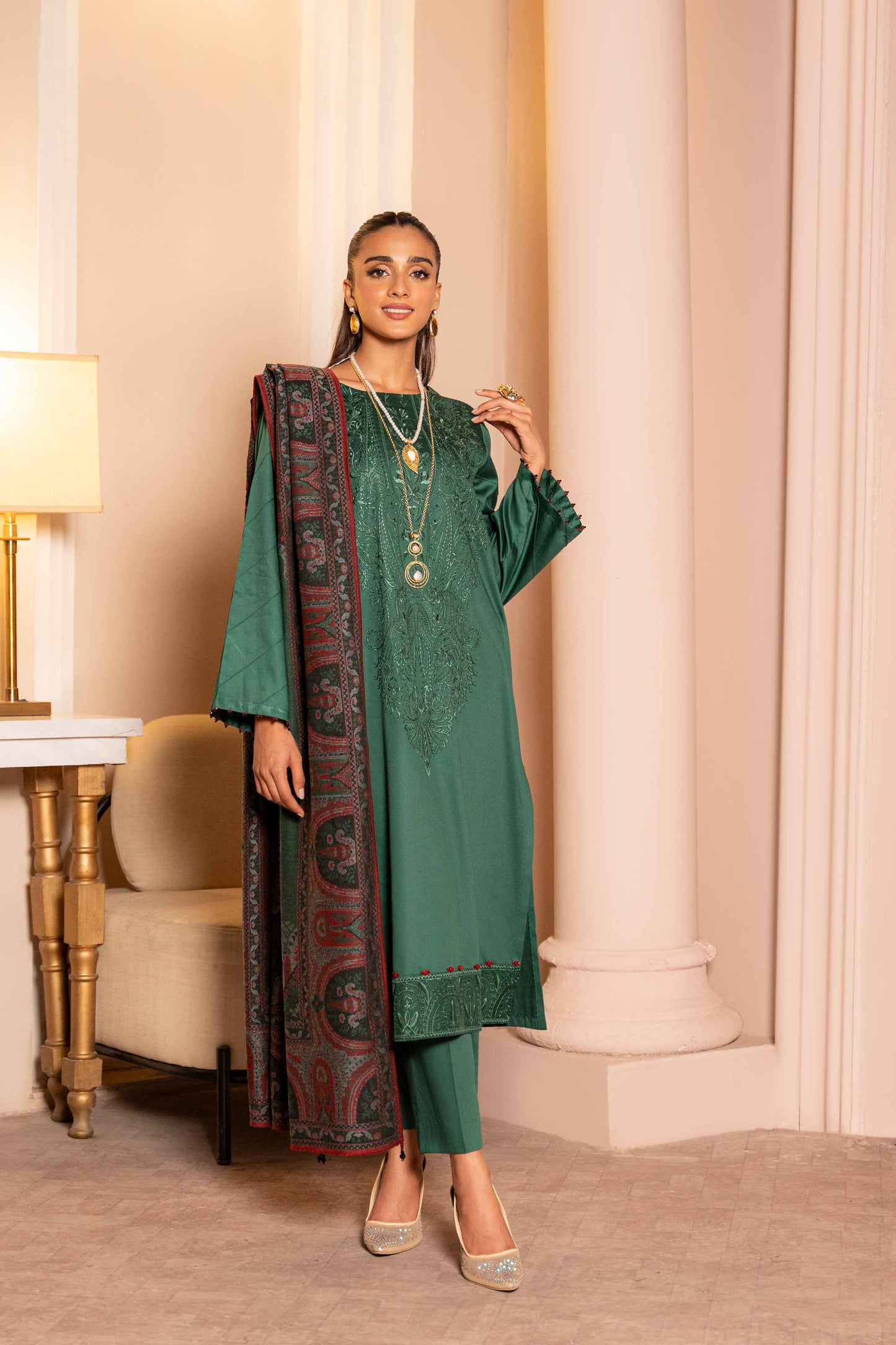 Nishat Linen - 3 Piece - Embroidered Suit - 42303380