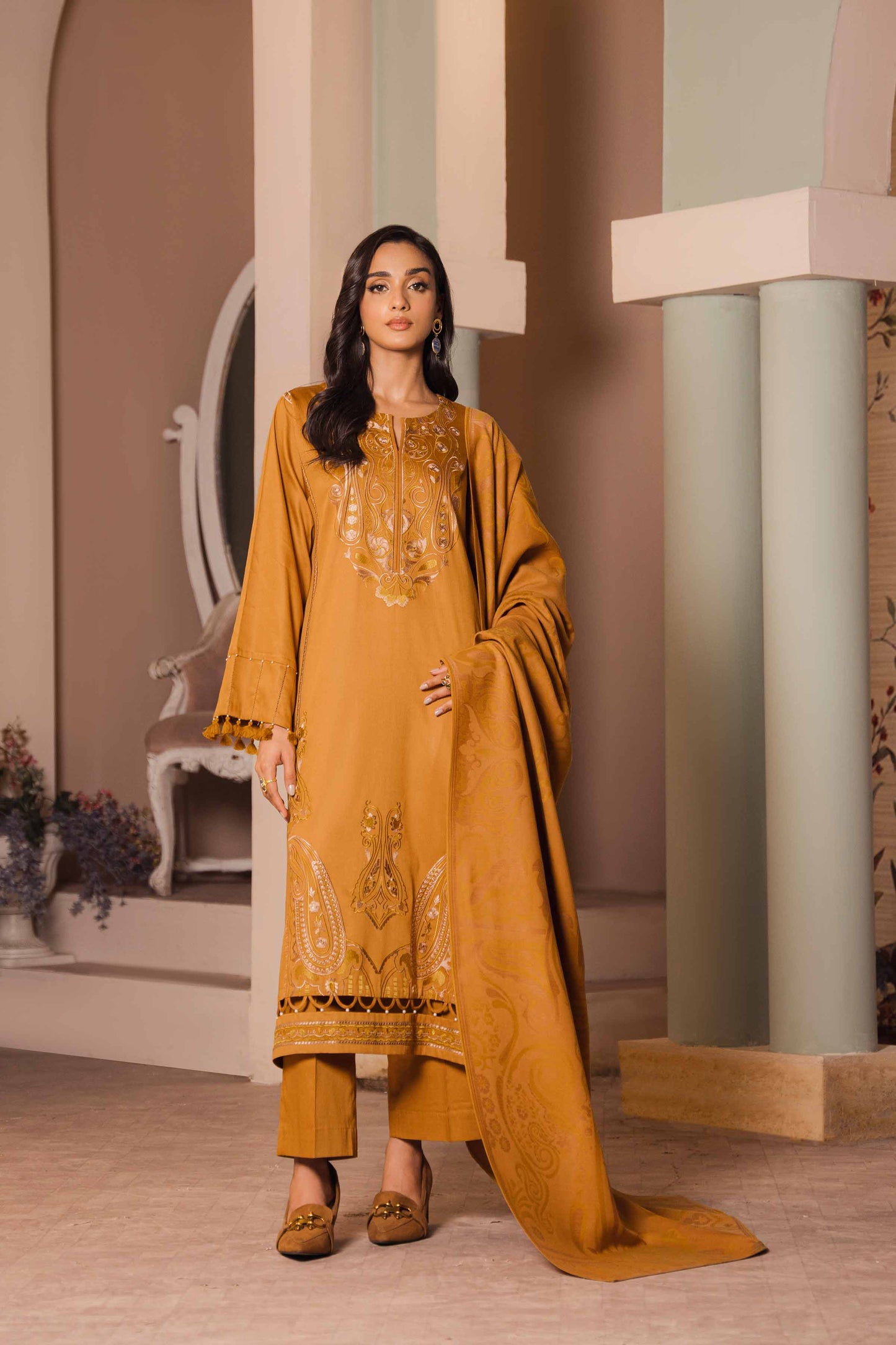 Nishat Linen - 3 Piece - Embroidered Suit - 42303385