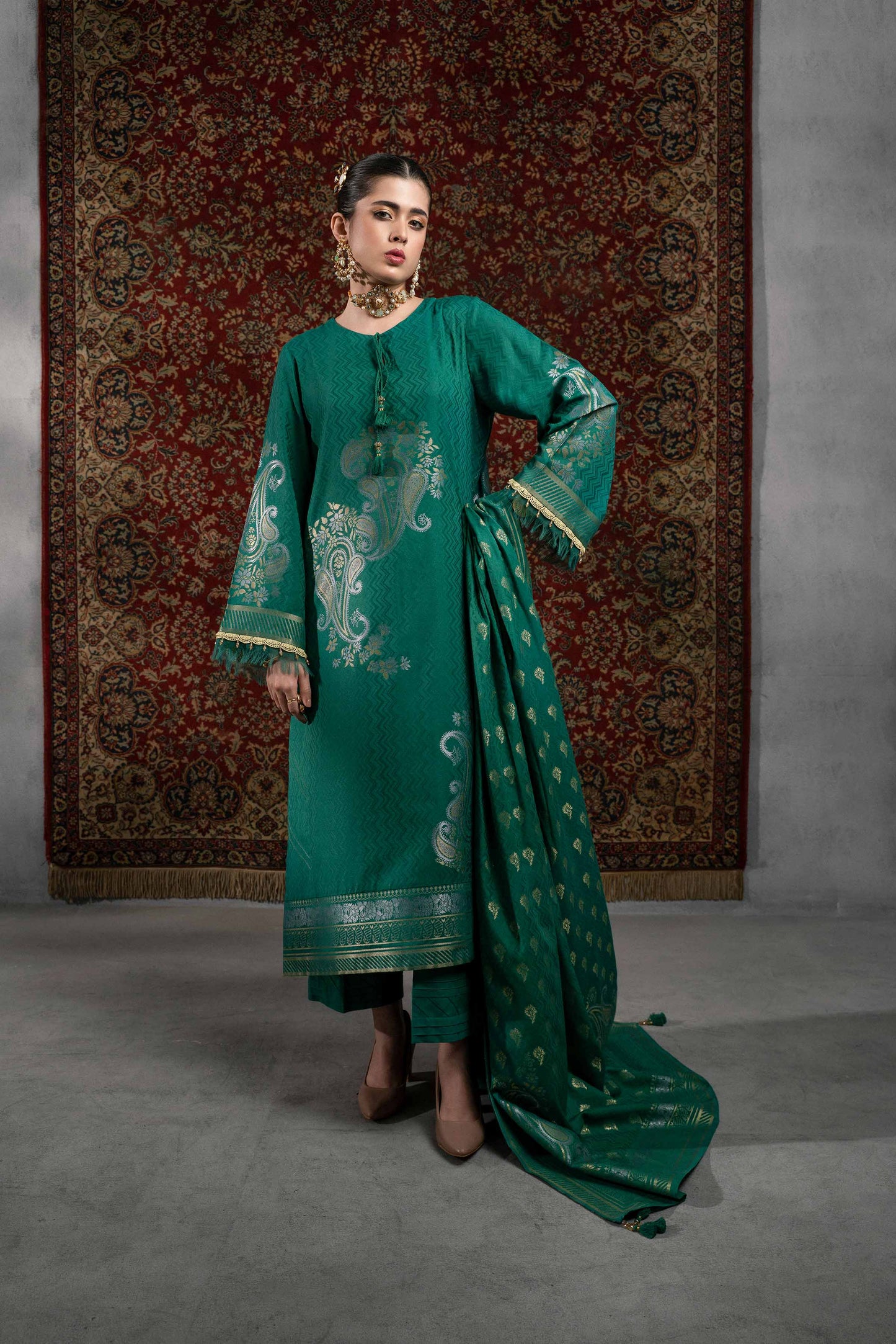 Nishat Linen - 3 Piece - Jacquard Suit - 42303387