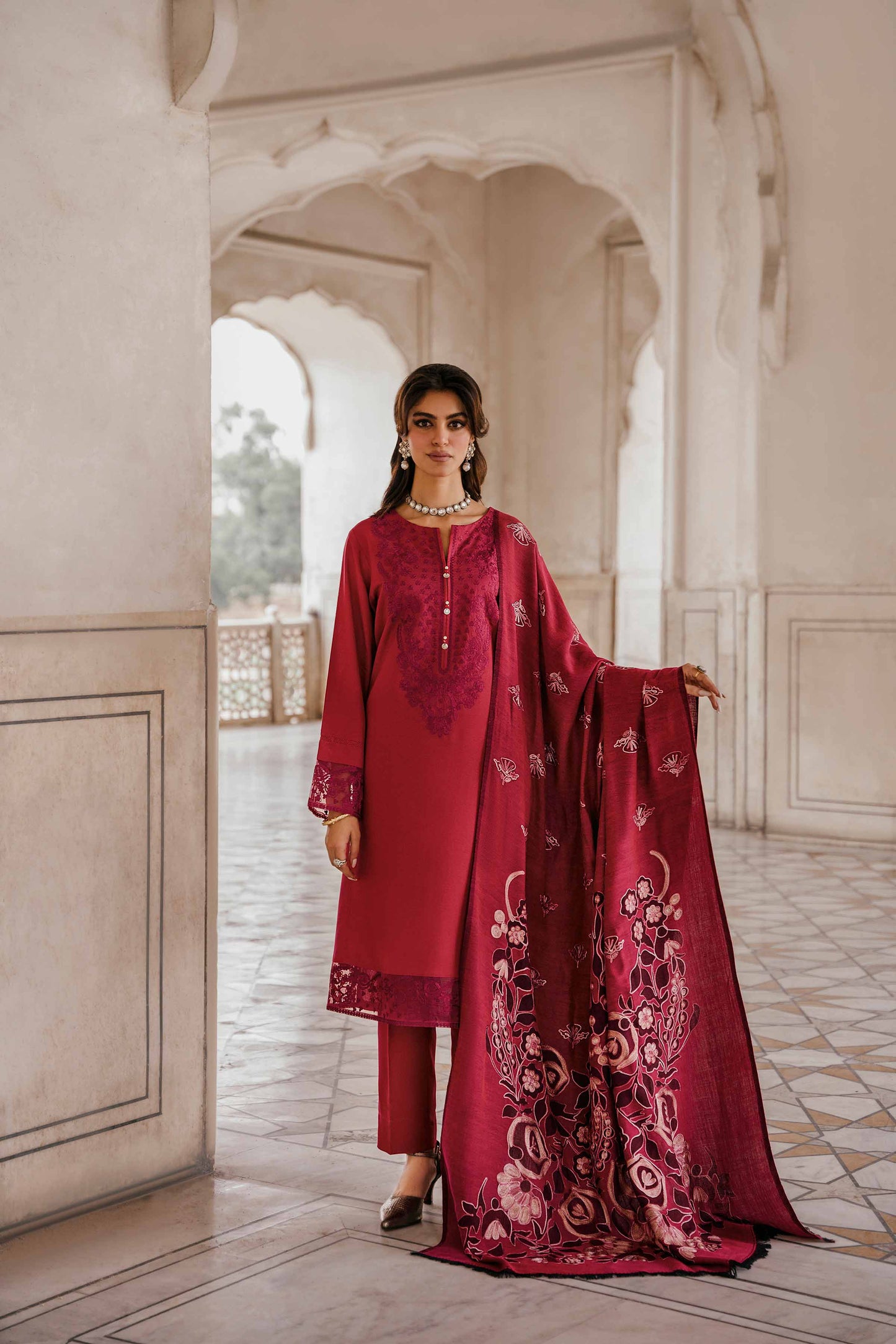 Nishat Linen - 3 Piece - Embroidered Suit - 42303402