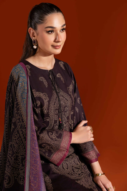 Nishat Linen - 3 Piece - Jacquard Embroidered Suit - 42303403