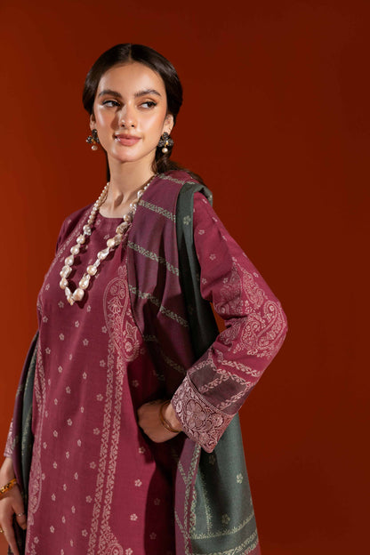 Nishat Linen - 3 Piece - Jacquard Embroidered Suit - 42303404