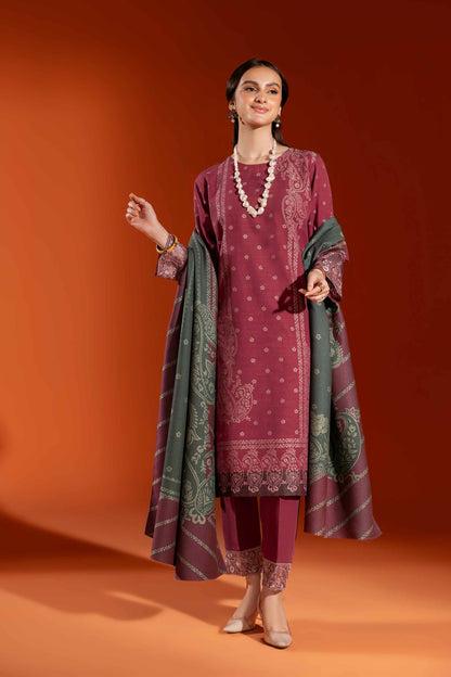 Nishat Linen - 3 Piece - Jacquard Embroidered Suit - 42303404