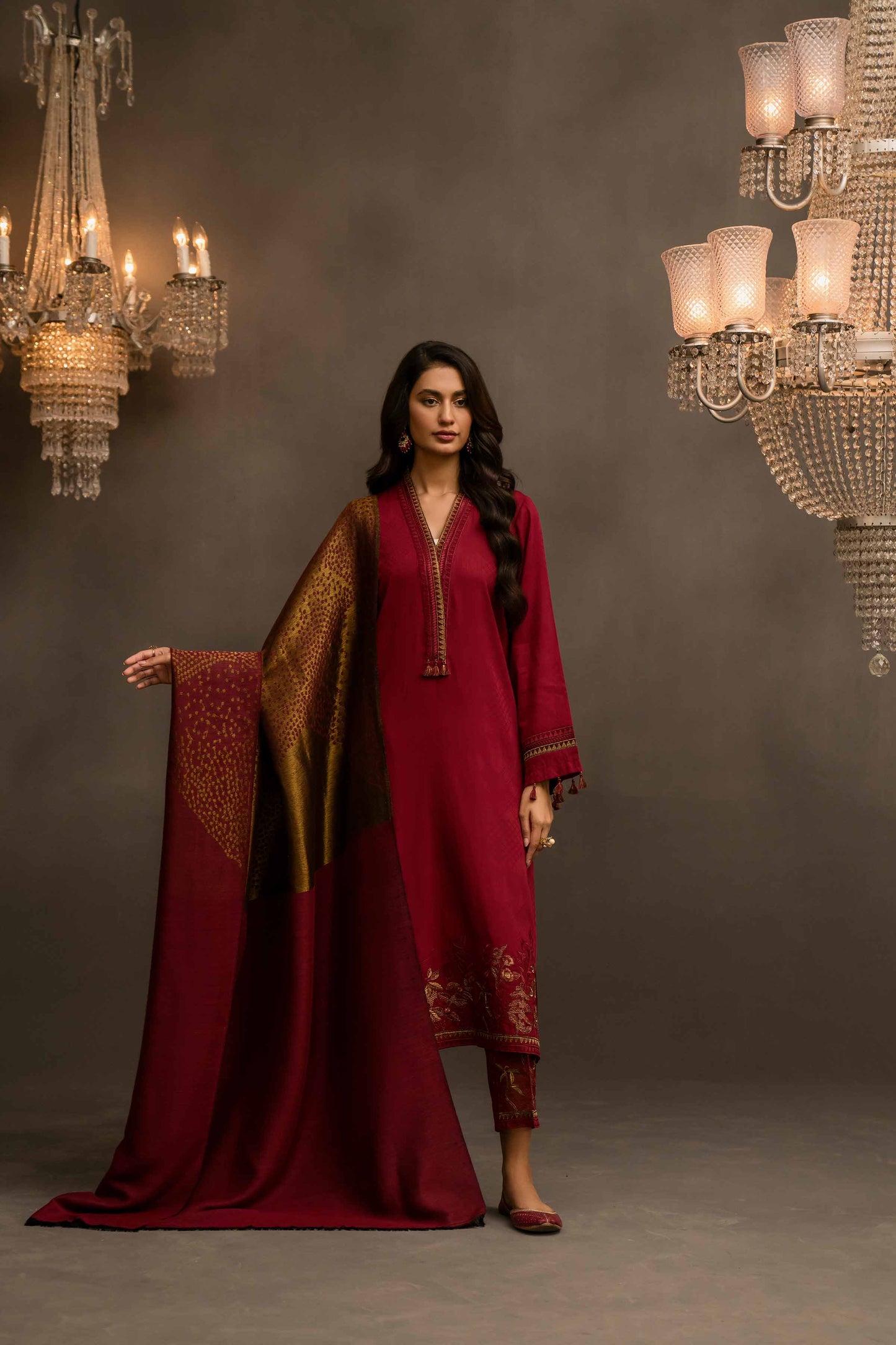 Nishat Linen - 3 Piece - Jacquard Embroidered Suit - 42303406