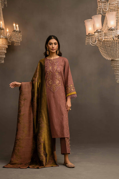 Nishat Linen - 3 Piece - Jacquard Embroidered Suit - 42303408