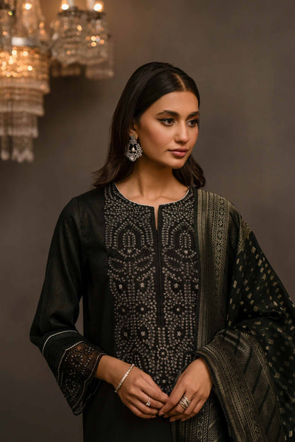 Nishat Linen - 3 Piece - Jacquard Embroidered Suit - 42303413