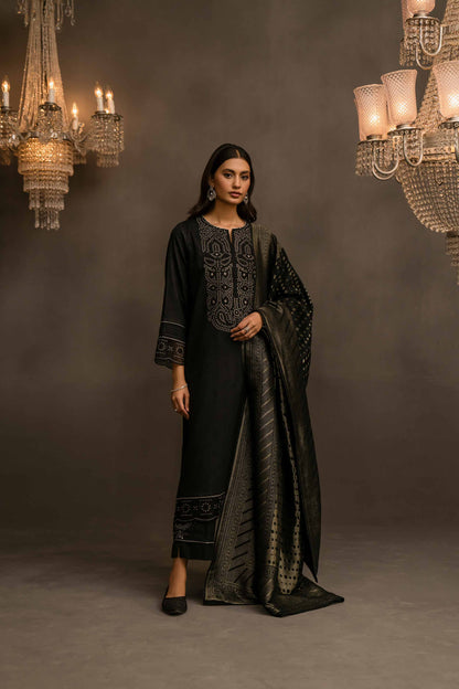 Nishat Linen - 3 Piece - Jacquard Embroidered Suit - 42303413