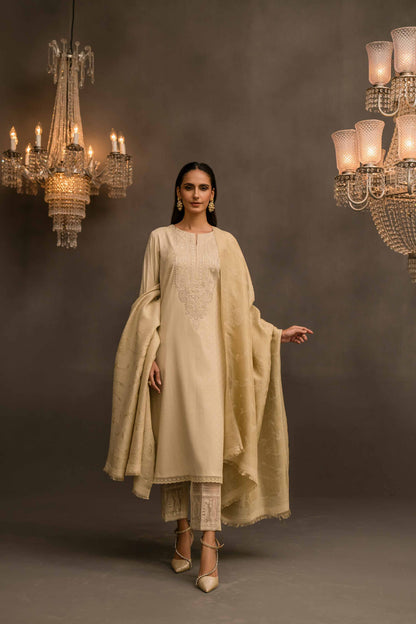 Nishat Linen - 3 Piece - Jacquard Embroidered Suit - 42303415