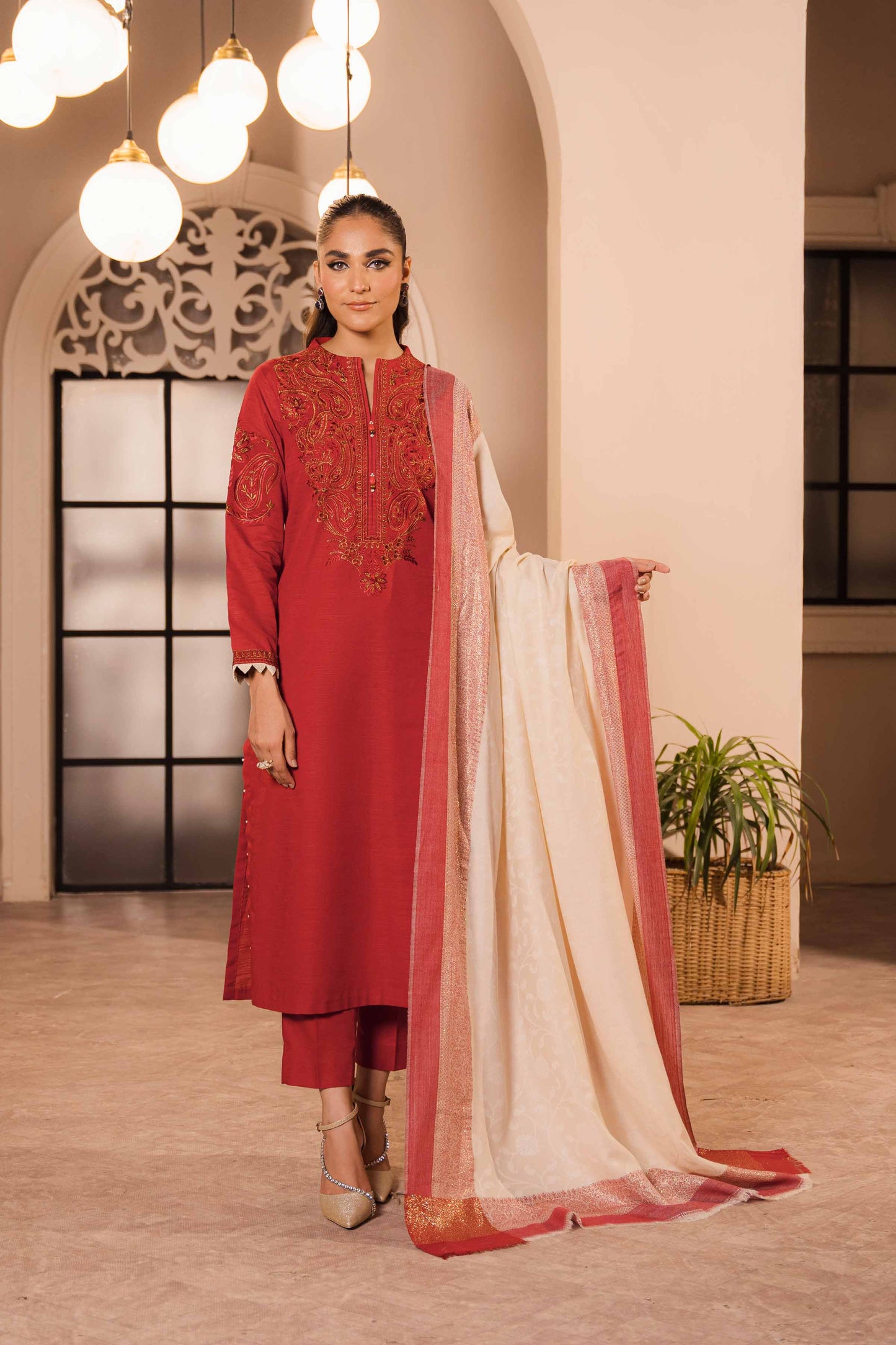 Nishat Linen - 3 Piece - Embroidered Suit - 42303416