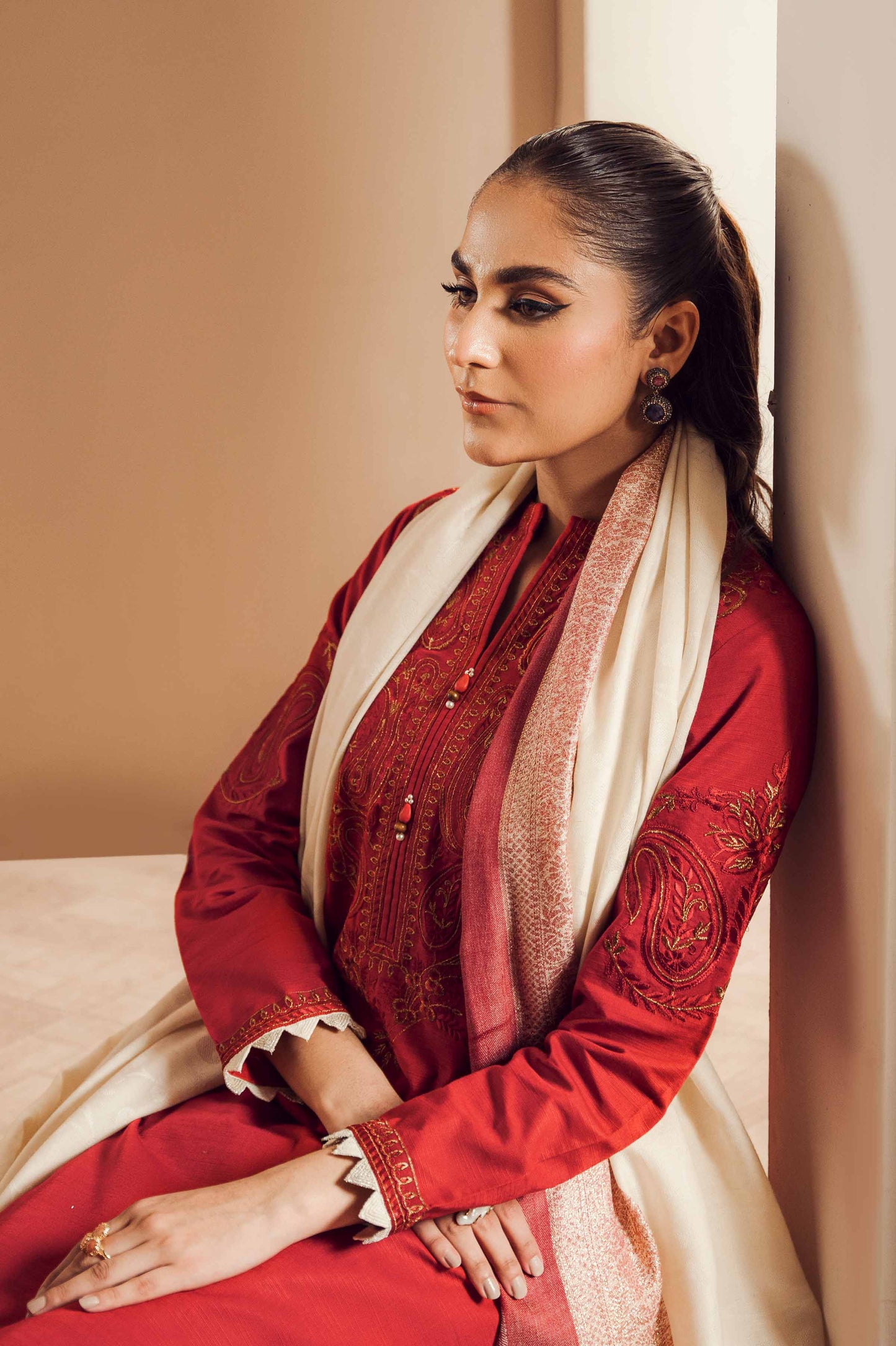 Nishat Linen - 3 Piece - Embroidered Suit - 42303416