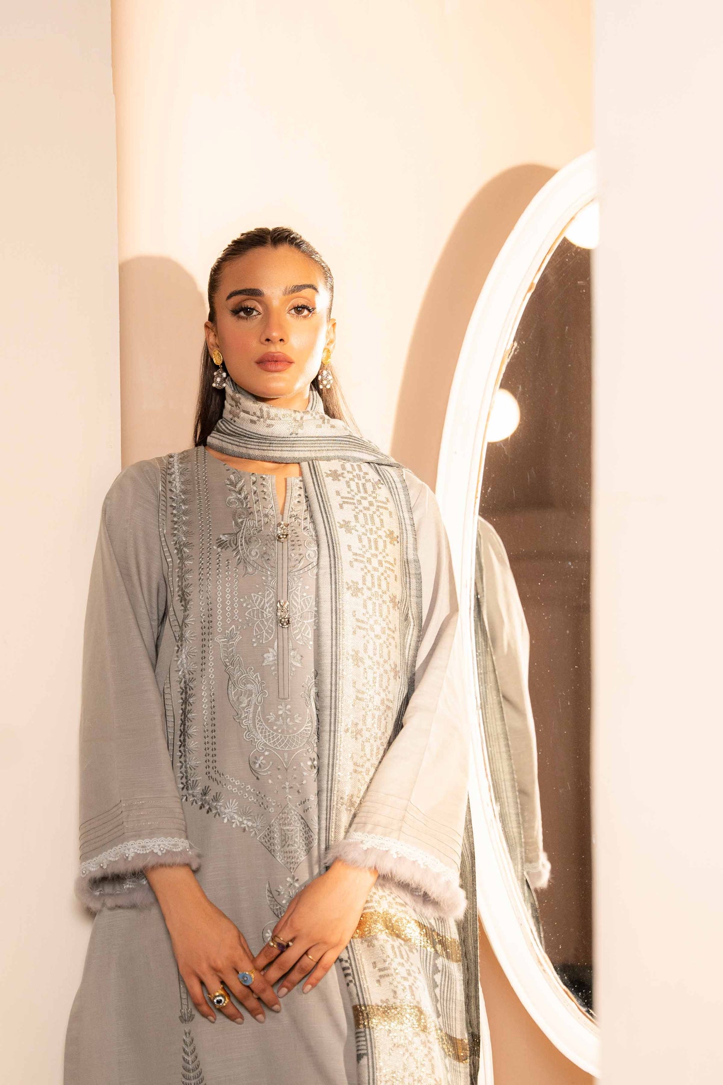 Nishat Linen - 3 Piece - Embroidered Suit - 42303418